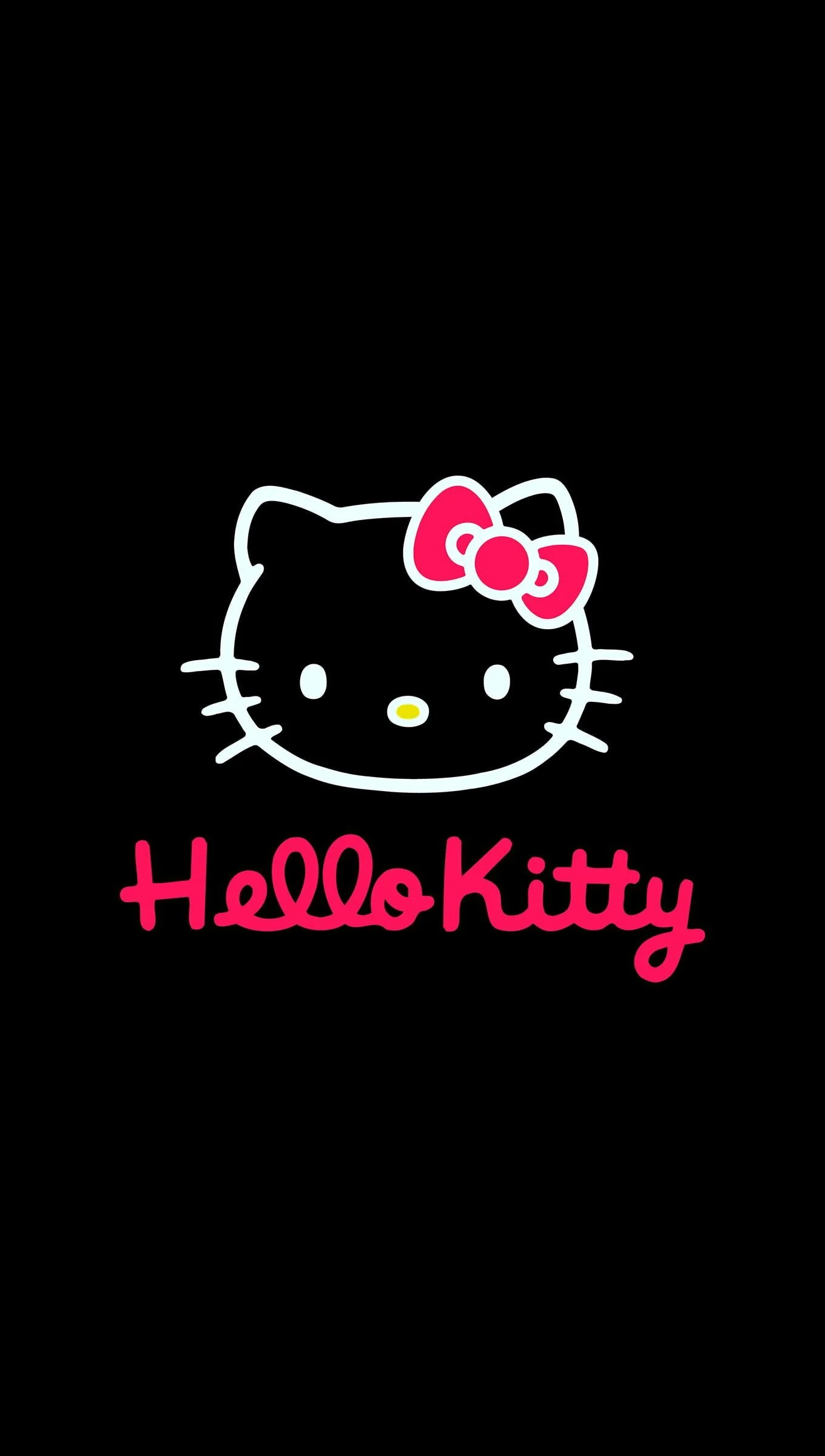 Hello Kitty black Wallpaper 4k for iPhone and Mobile Phone