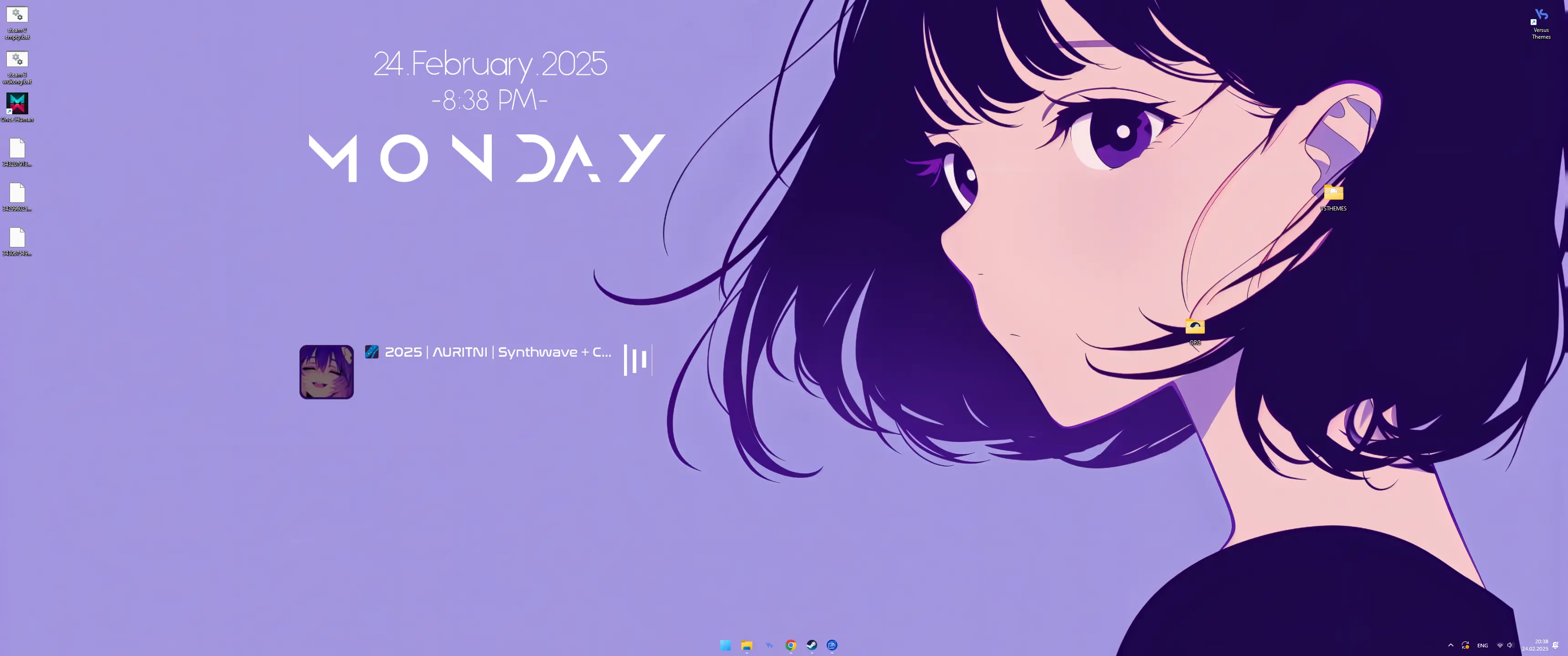 Live wallpaper Girl on a matte purple background download on VSThemes.org