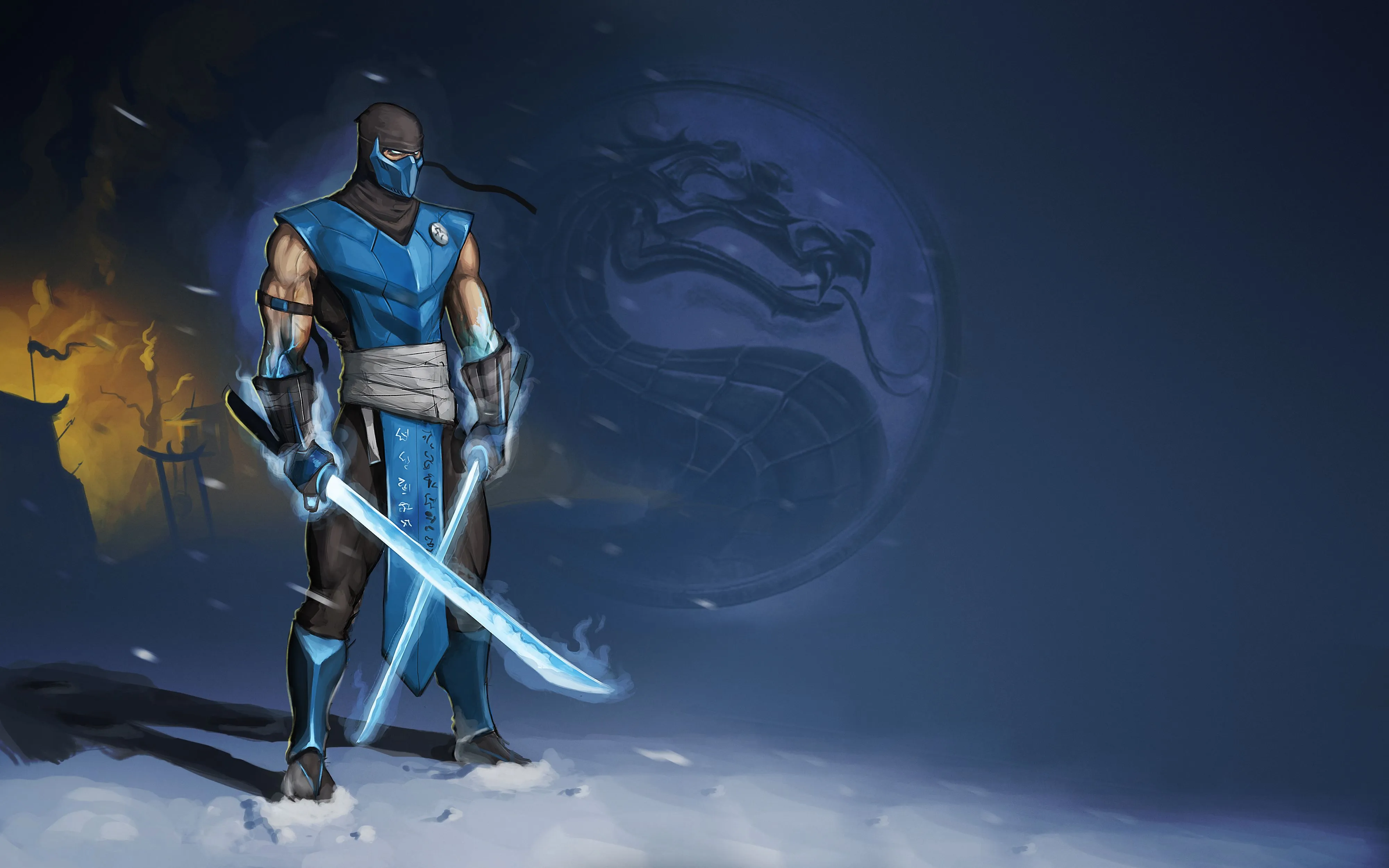 Wallpaper Mortal Kombat x, Scorpion, Mortal Kombat, Illustration, Sword, Background Free Image