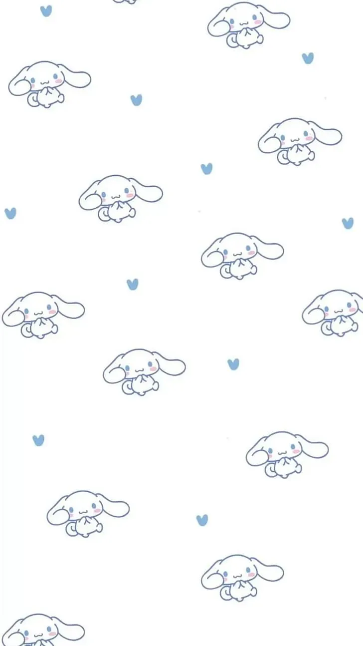 HD wallpaper: cinnamon, cinnamon roll, Sanrio, blue, heart (design), white
