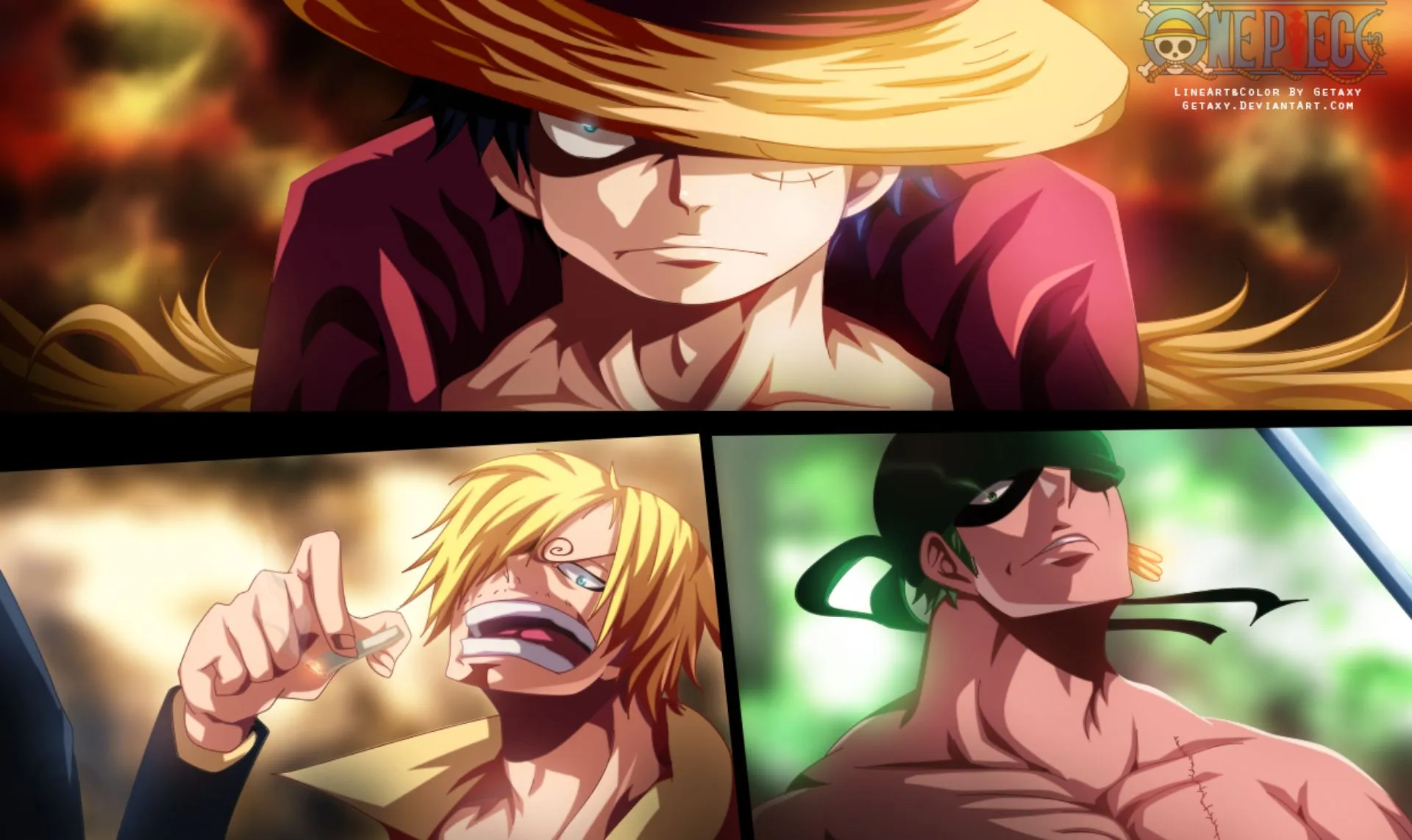 Desktop wallpaper: Sanji (One Piece), Anime, One Piece, Monkey D Luffy, Roronoa Zoro 4K free download for PC. 440811