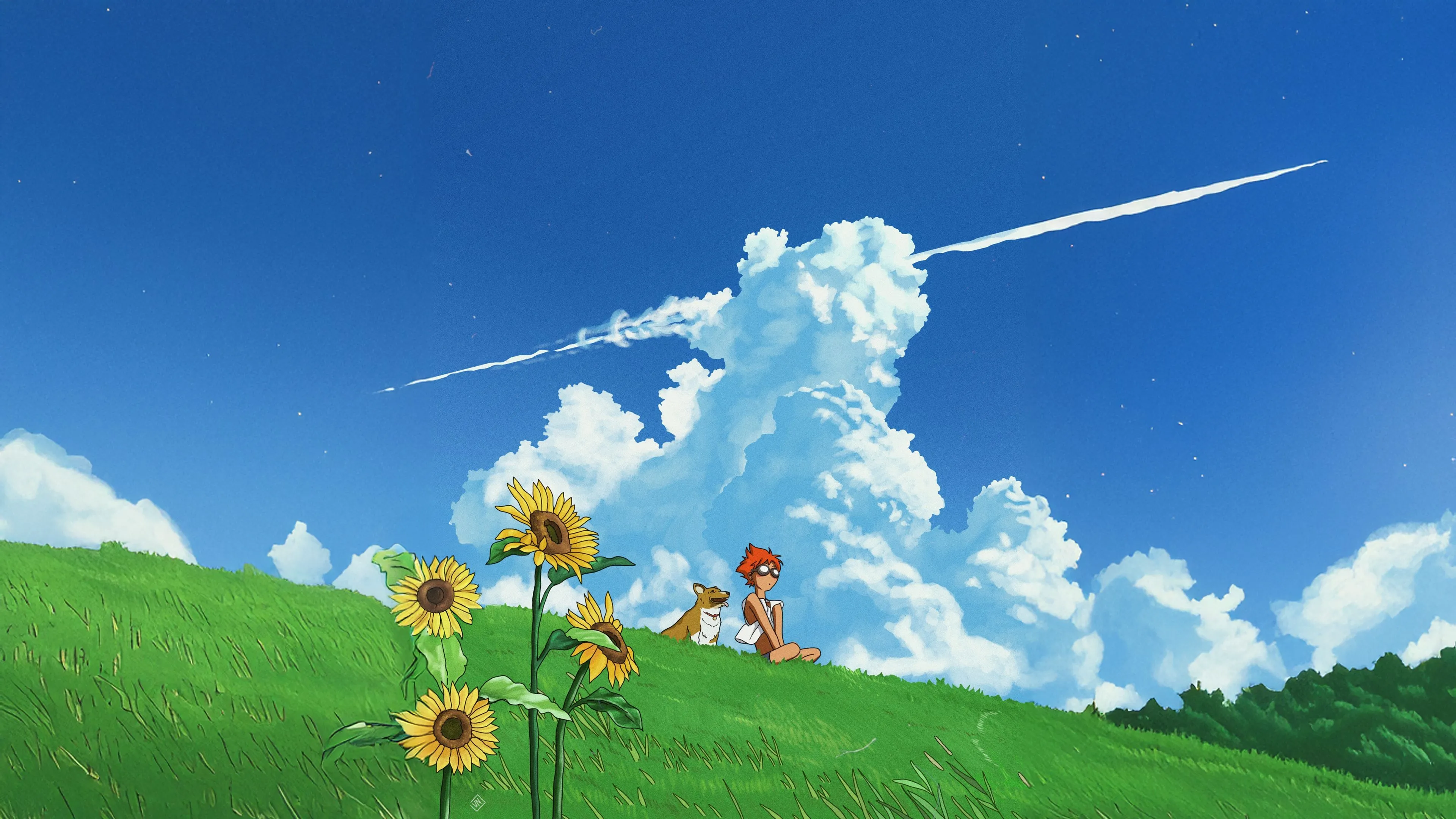 Ed And Ein In A Ghibli World 4K , HD 4k Wallpaper, Image, Background, Photos and Picture