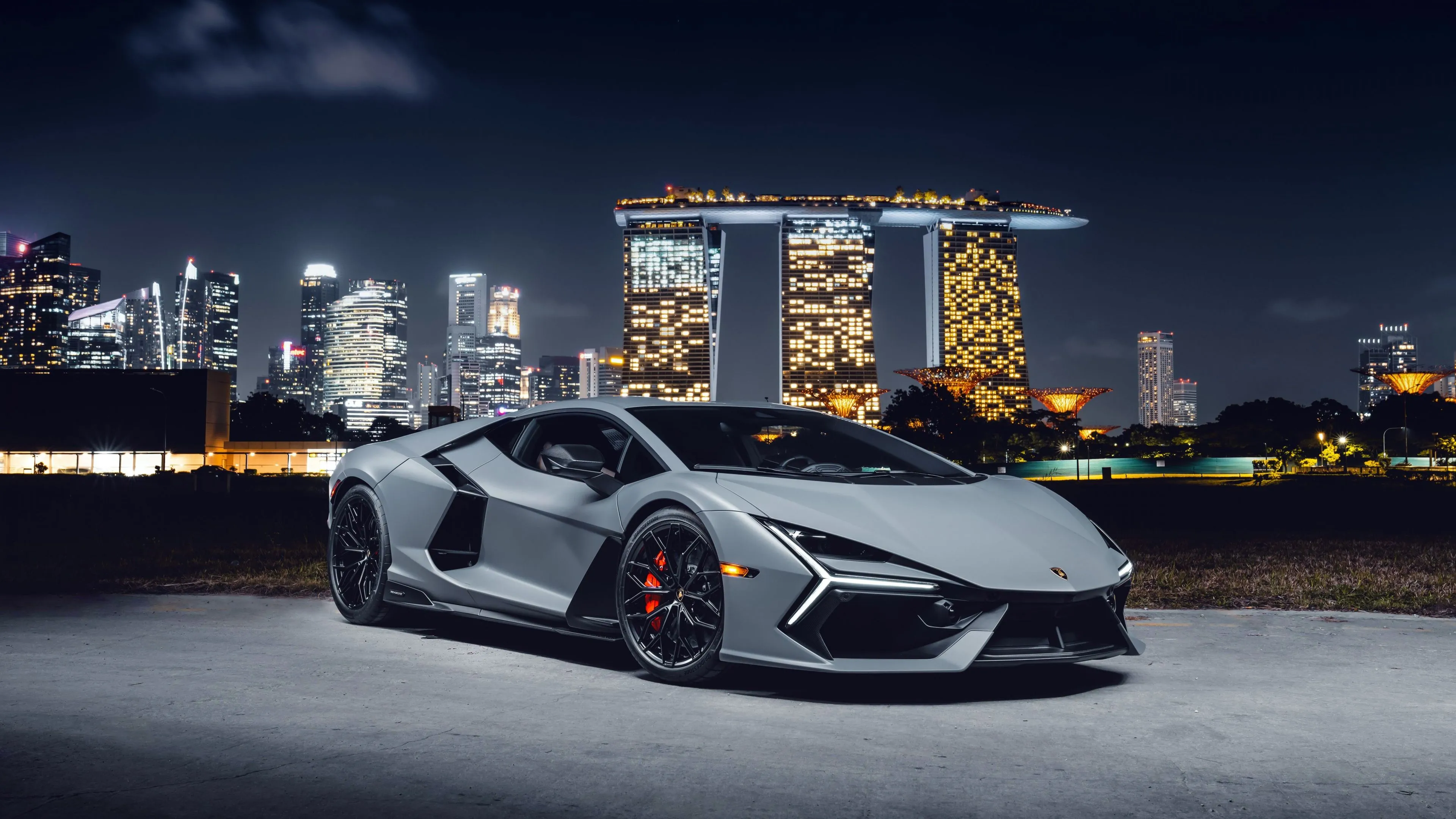 Lamborghini Revuelto Wallpaper 4K, Singapore, 2024, 5K, Night