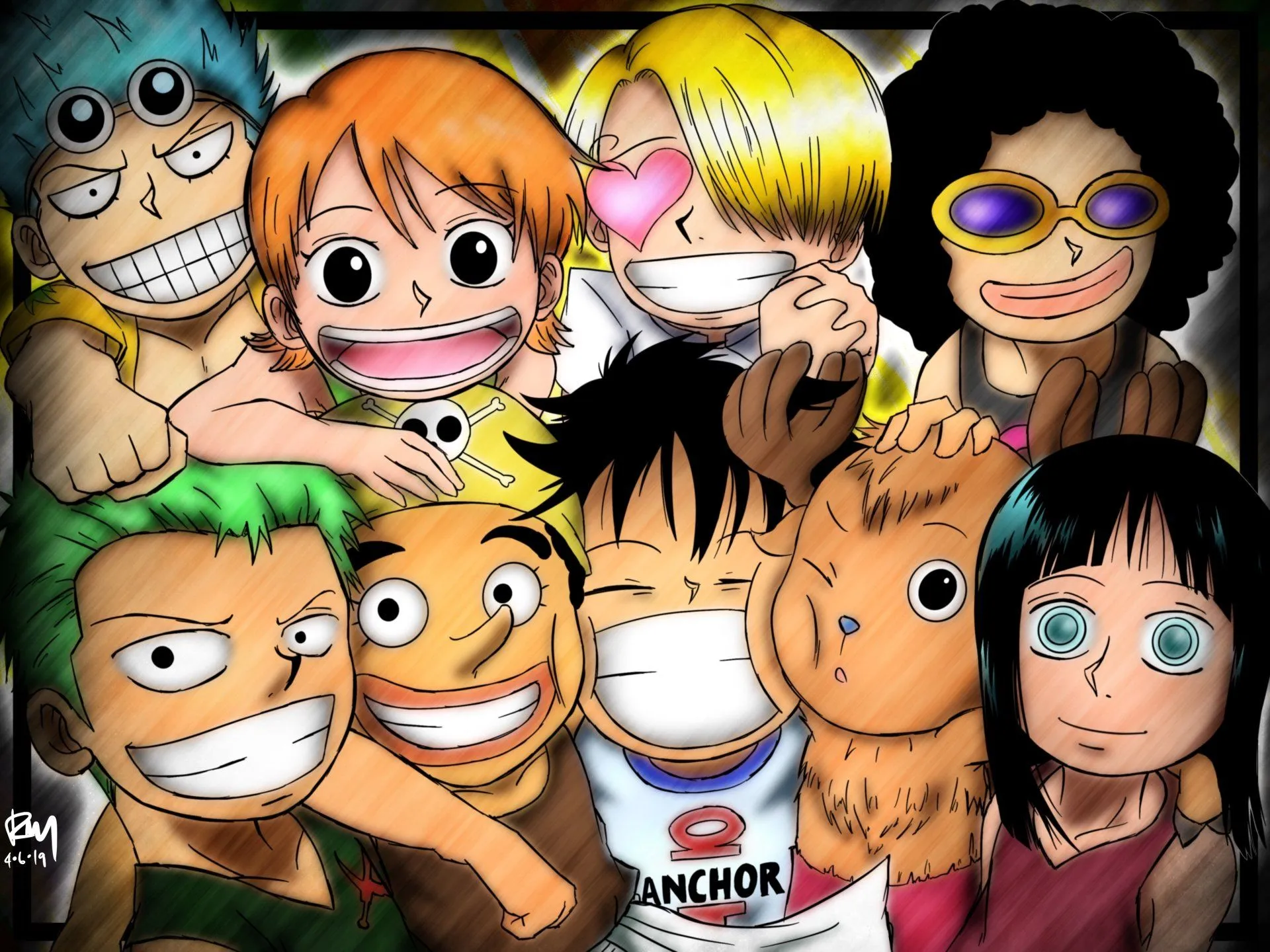 One Piece Crew Adventure: Ultra HD Anime Wallpaper Featuring Luffy & Friends
