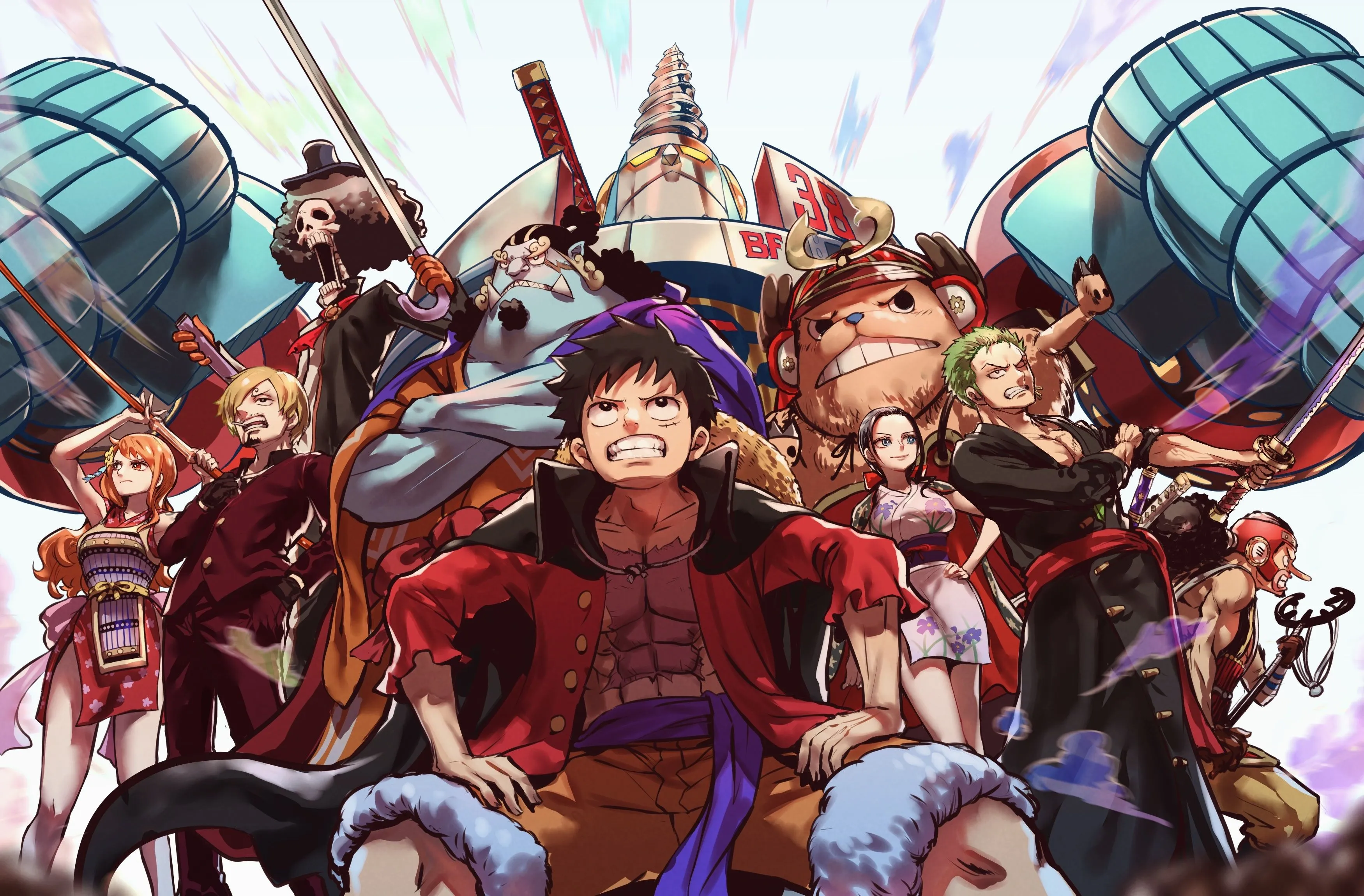 One Piece, Straw Hat Pirates, Grand Fleet, 4K, HD Wallpaper