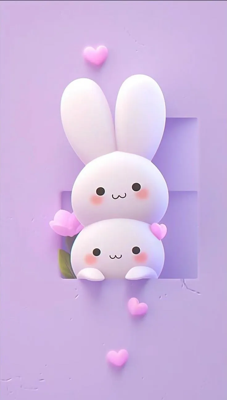 Cute Mobile Wallpaper. Purple bunny aesthetic wallpaper