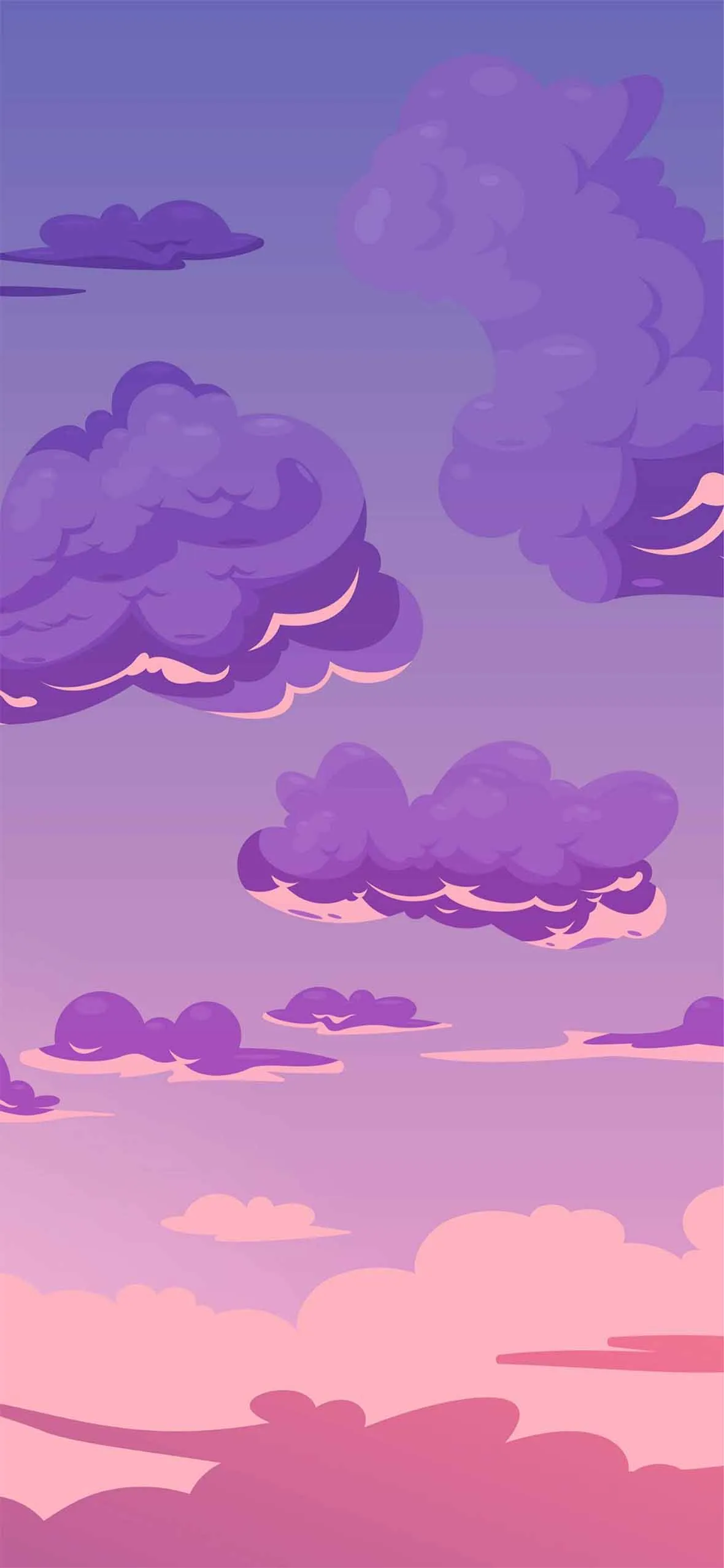 Purple Cartoon Clouds Aesthetic Wallpaper Wallpaper HD