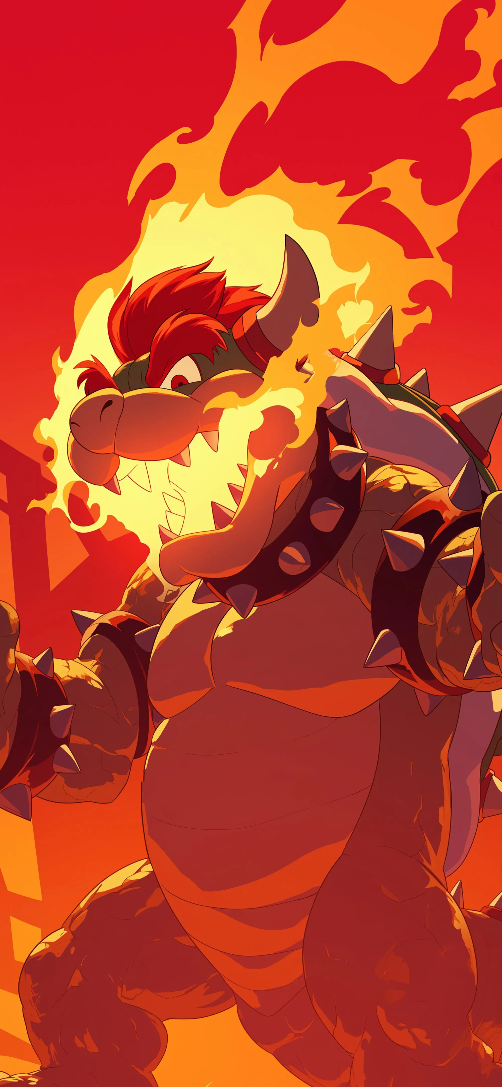 Bowser Flame Roar Nintendo Art Wallpaper