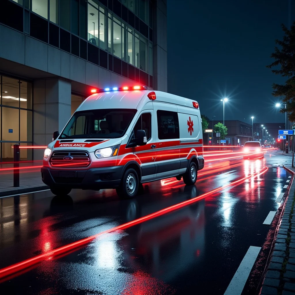 Free Ambulance Night Duty Image, Ambulance, Night