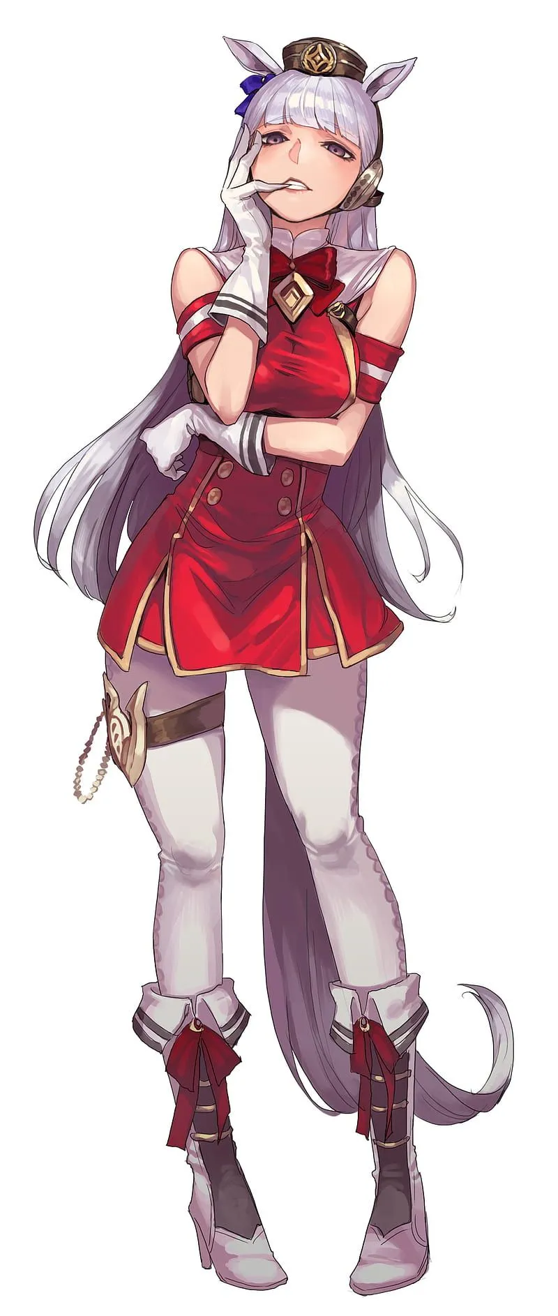 Uma Musume Pretty Derby, anime girls, long hair, big boobs, grey hair, Gold Ship (Uma Musume), HD phone wallpaper