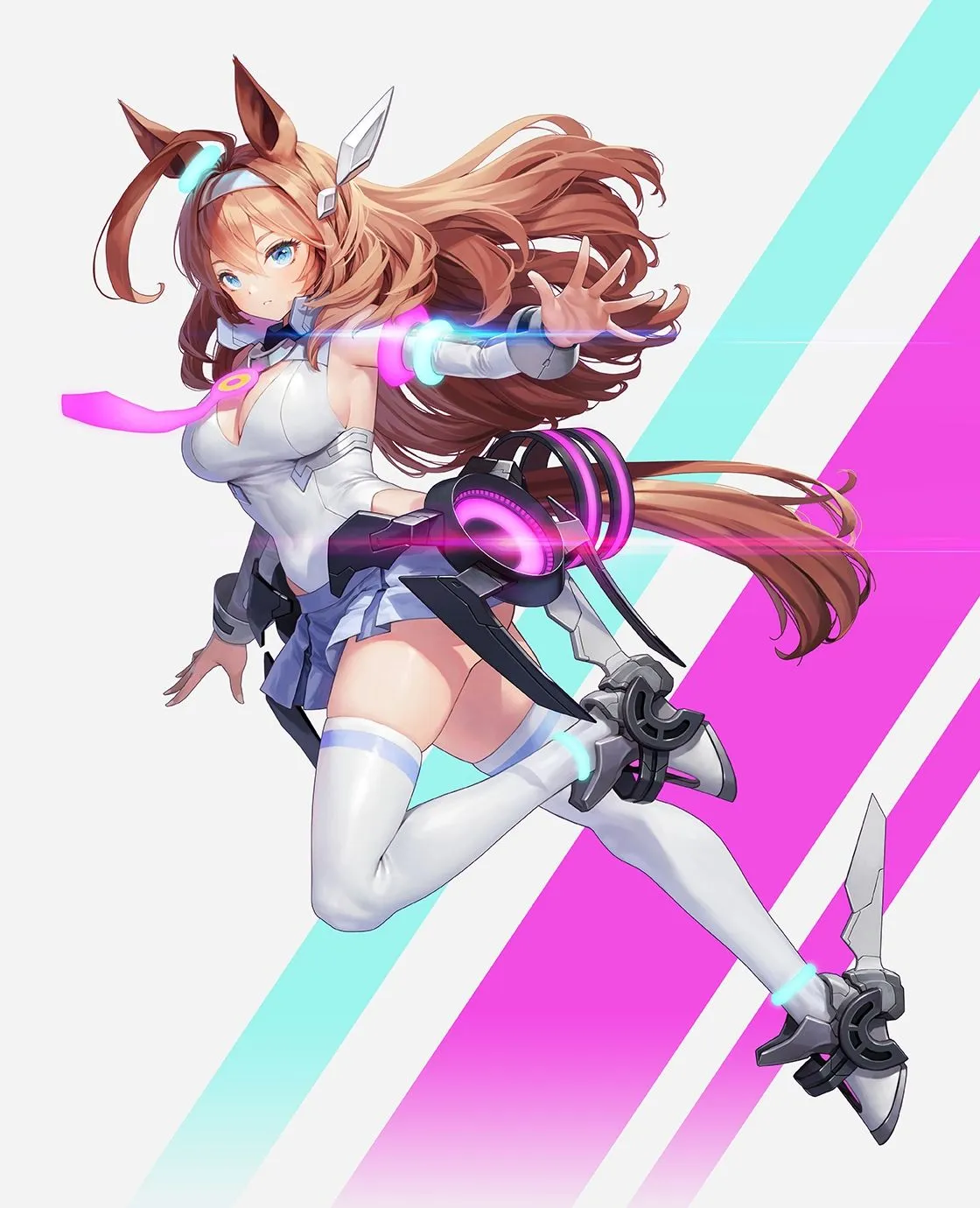 Uma Musume Pretty Derby, Solo, Mihono Bourbon, Fan Art, Horse Girls, Brunette, Animal Ears HD Phone Wallpaper