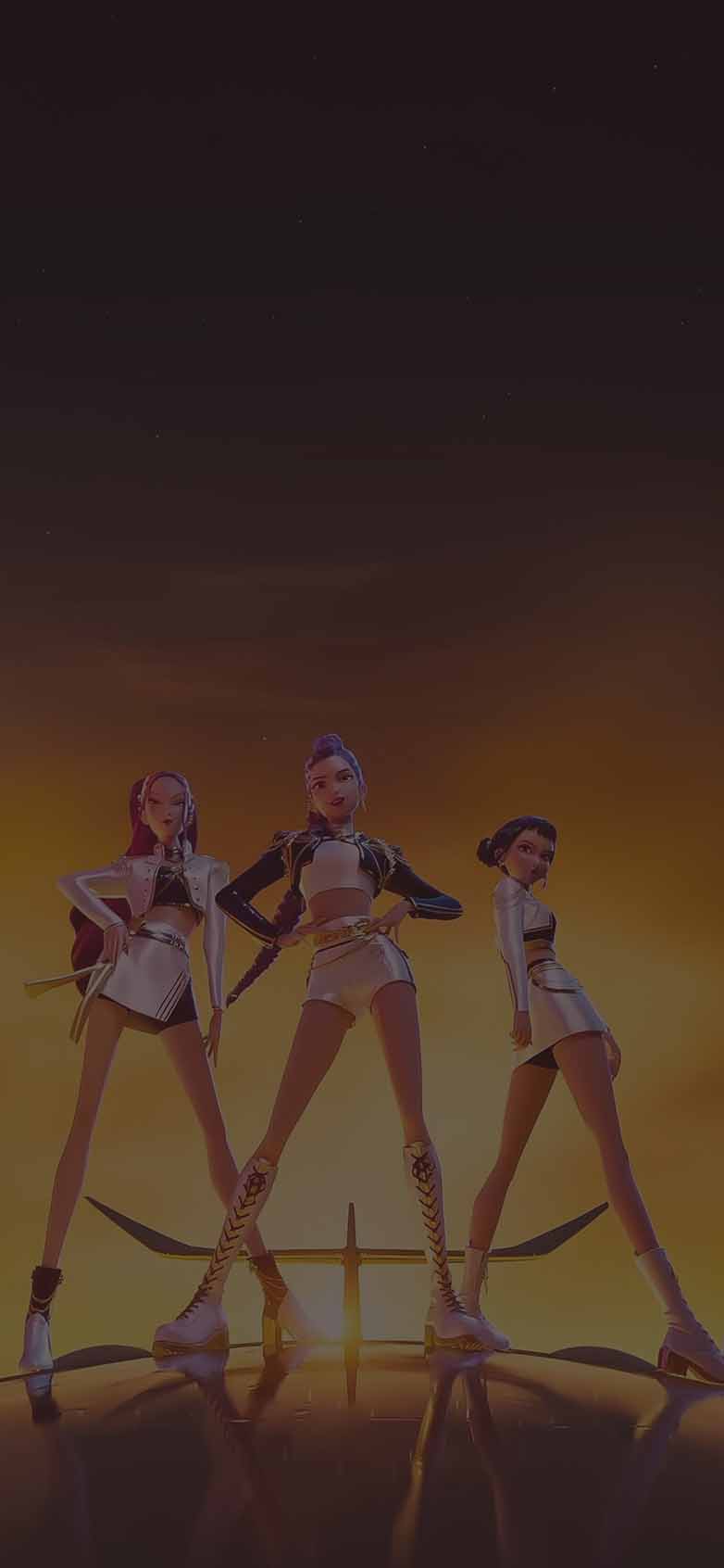 Kpop Demon Hunters Huntrix Sunset Runway Wallpaper iPhone