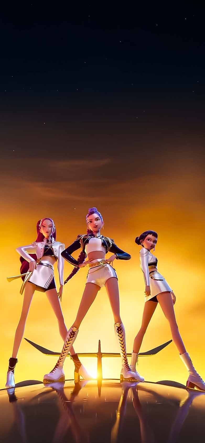 Kpop Demon Hunters Huntrix Sunset Runway Wallpaper iPhone