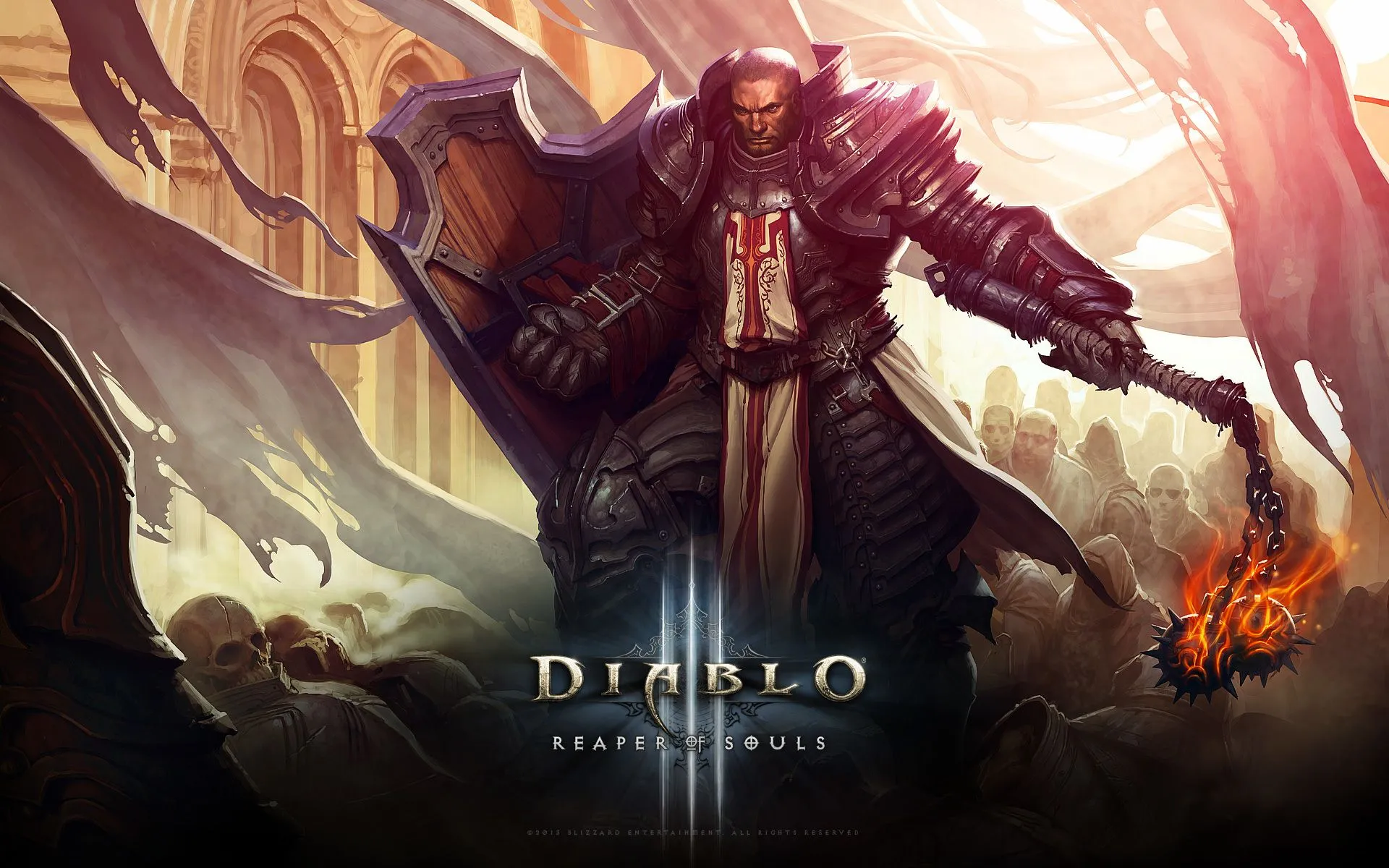 Wallpaper game, knight, Blizzard, paladin, Diablo III, Crusader, Reaper, Reaper of Souls for mobile and desktop, section игры, resolution 1920x1200