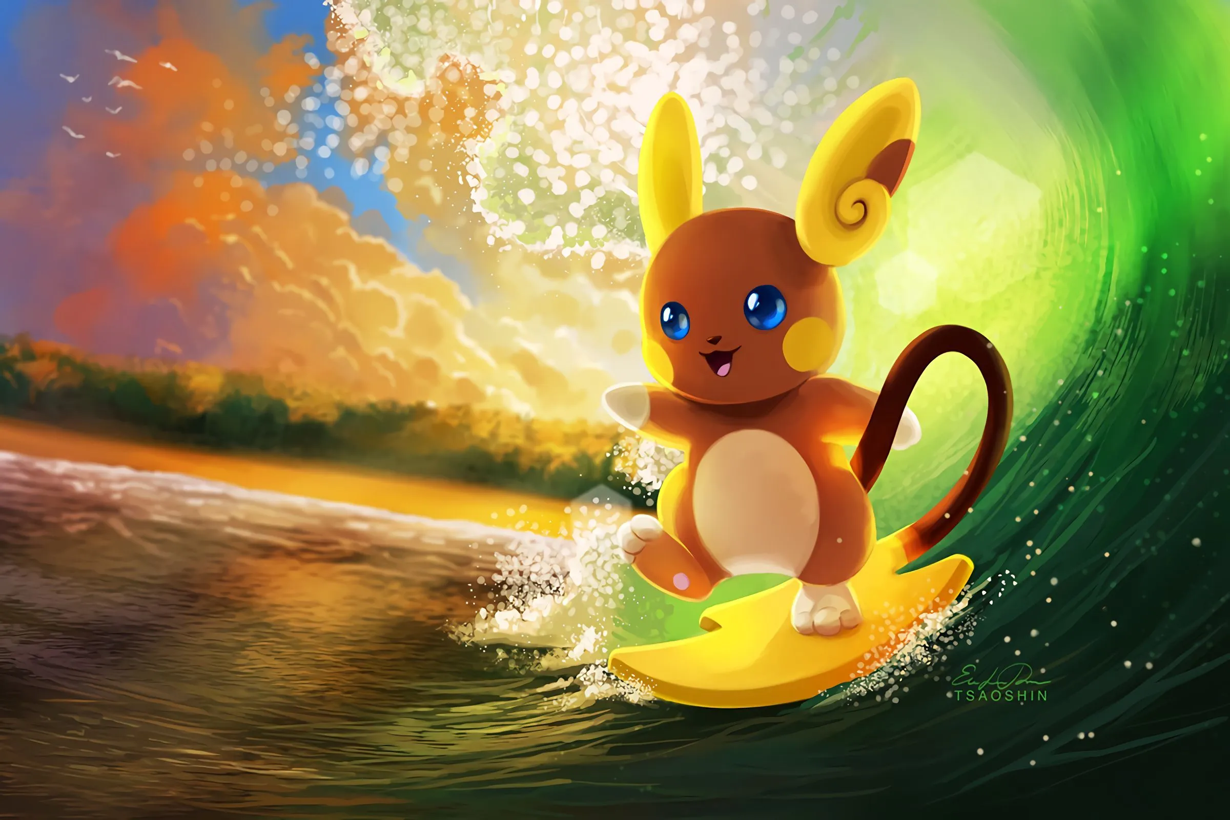 Free Alolan Raichu 4K Wallpaper & Desktop HD Background for PC