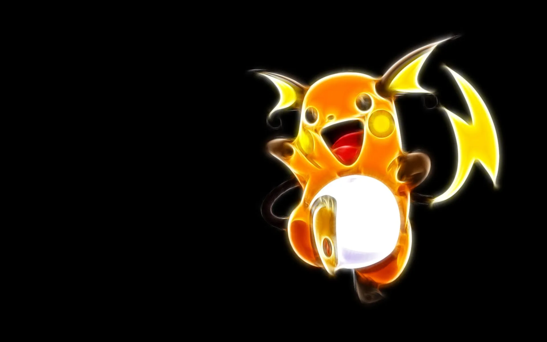 pokemon, Fractalius, Raichu, Simple, Background, Black, Background Wallpaper HD / Desktop and Mobile Background