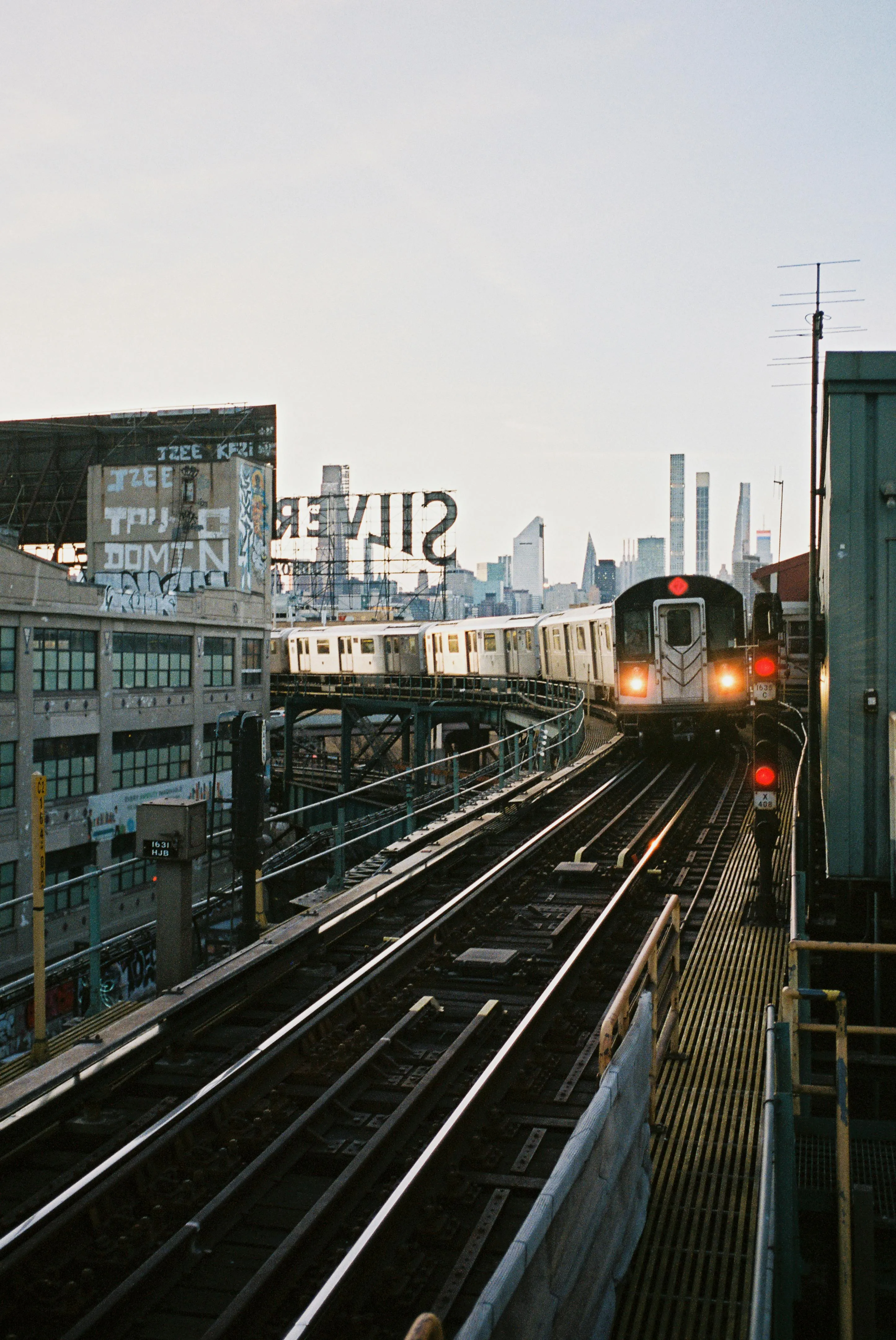 New York City Train on Elevated Track · Free