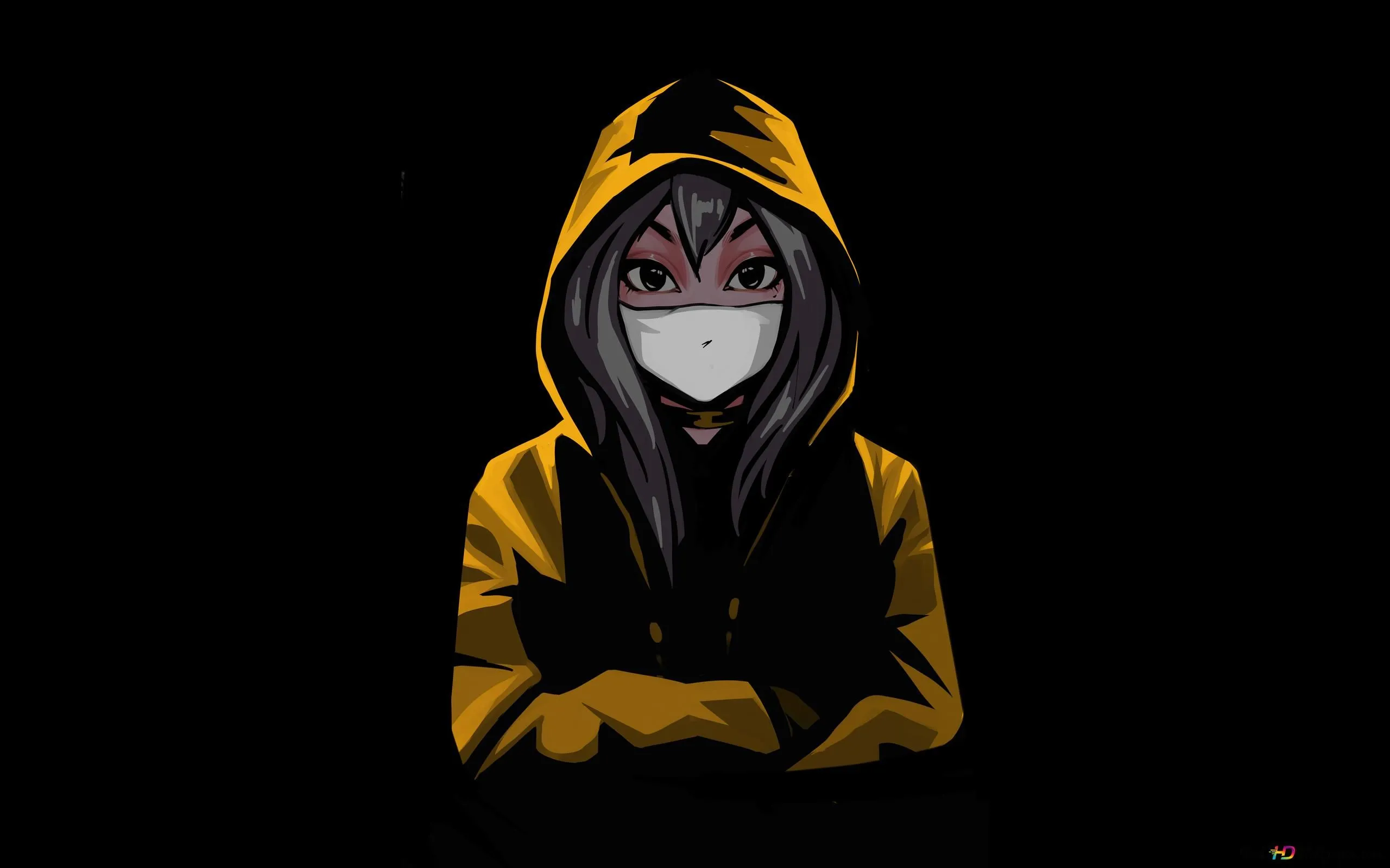 Anime Girl Hiding Her Face 4K wallpaper download