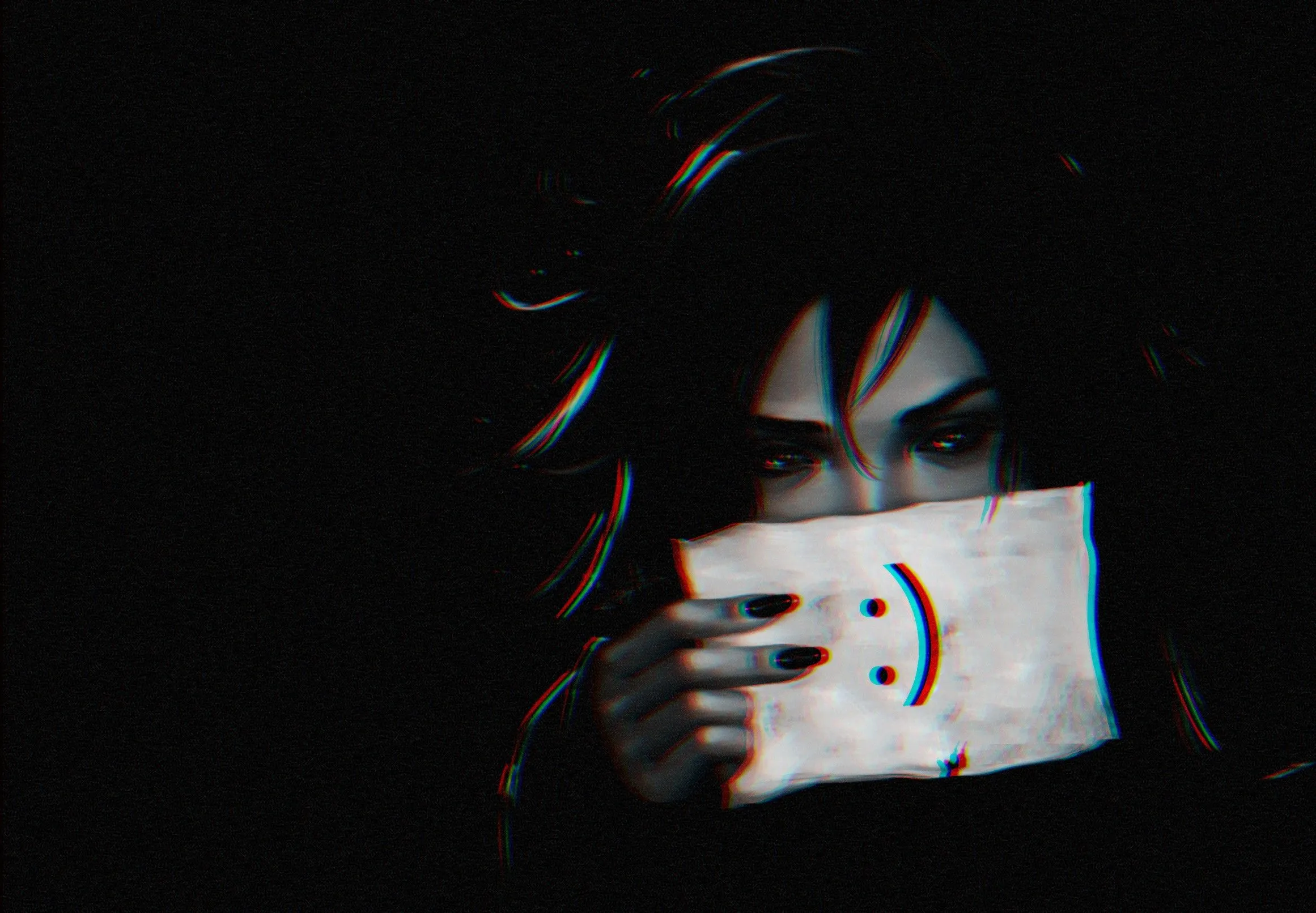 Person Hiding Face With Smiley Face Drawing, HD Wallpaper