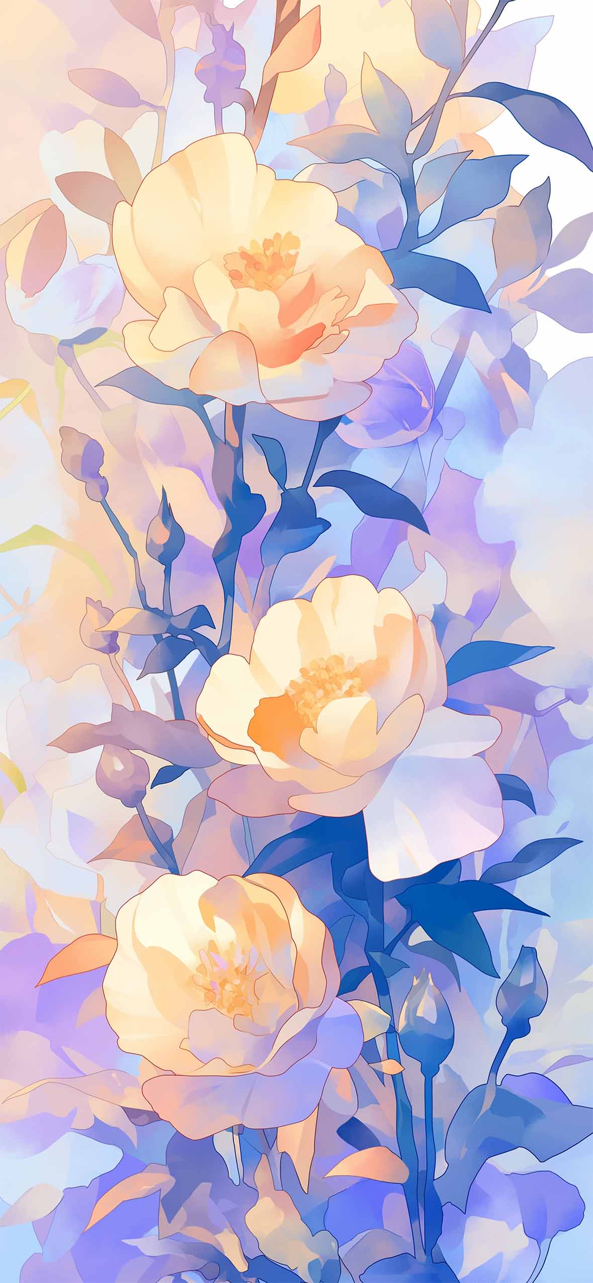 Soft Pastel Floral Bloom Wallpaper Phone Wallpaper HD