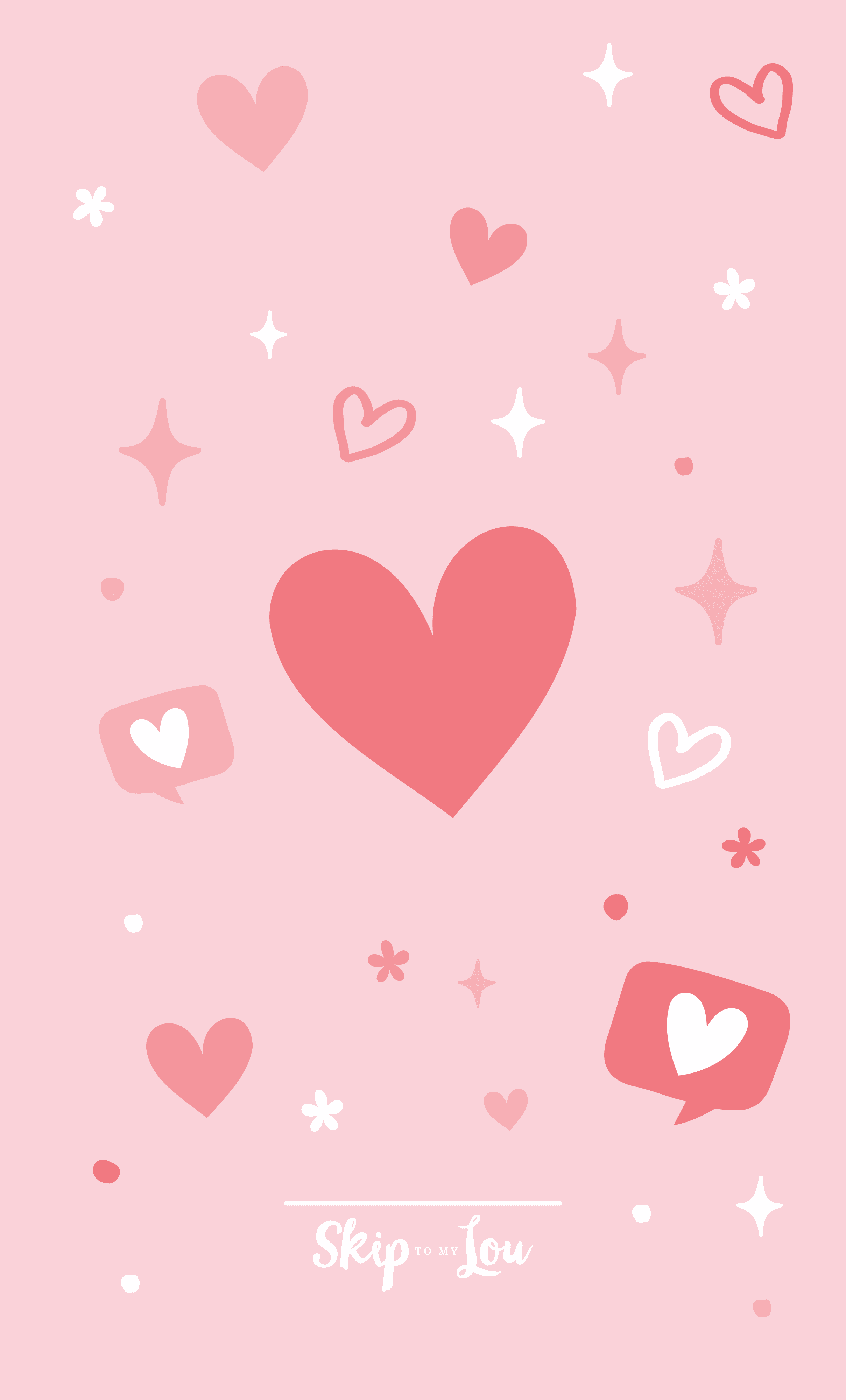 Free Pink Heart Wallpaper For Phone and Computer. Skip To My Lou