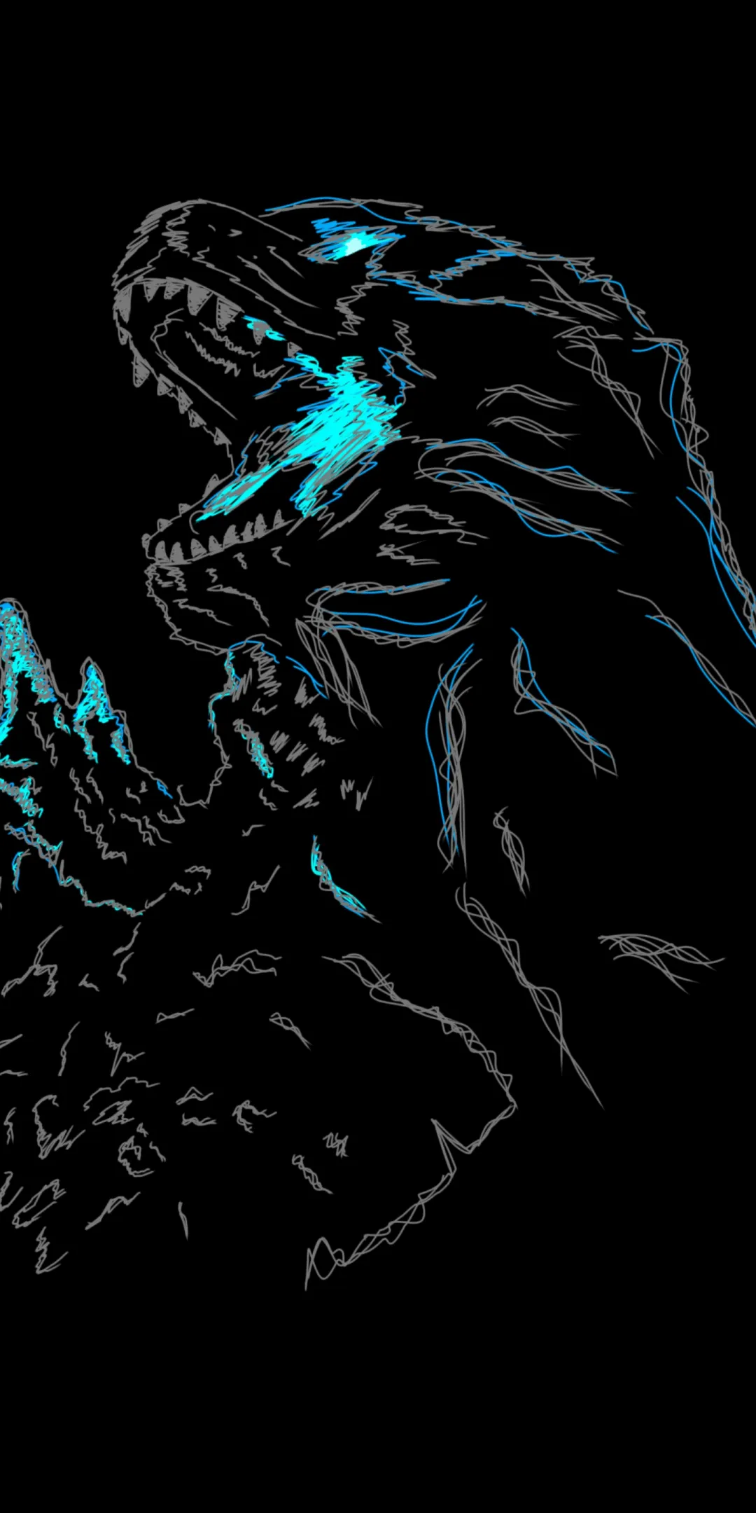 Godzilla Wallpaper 4K, AMOLED, Kaiju, Black background