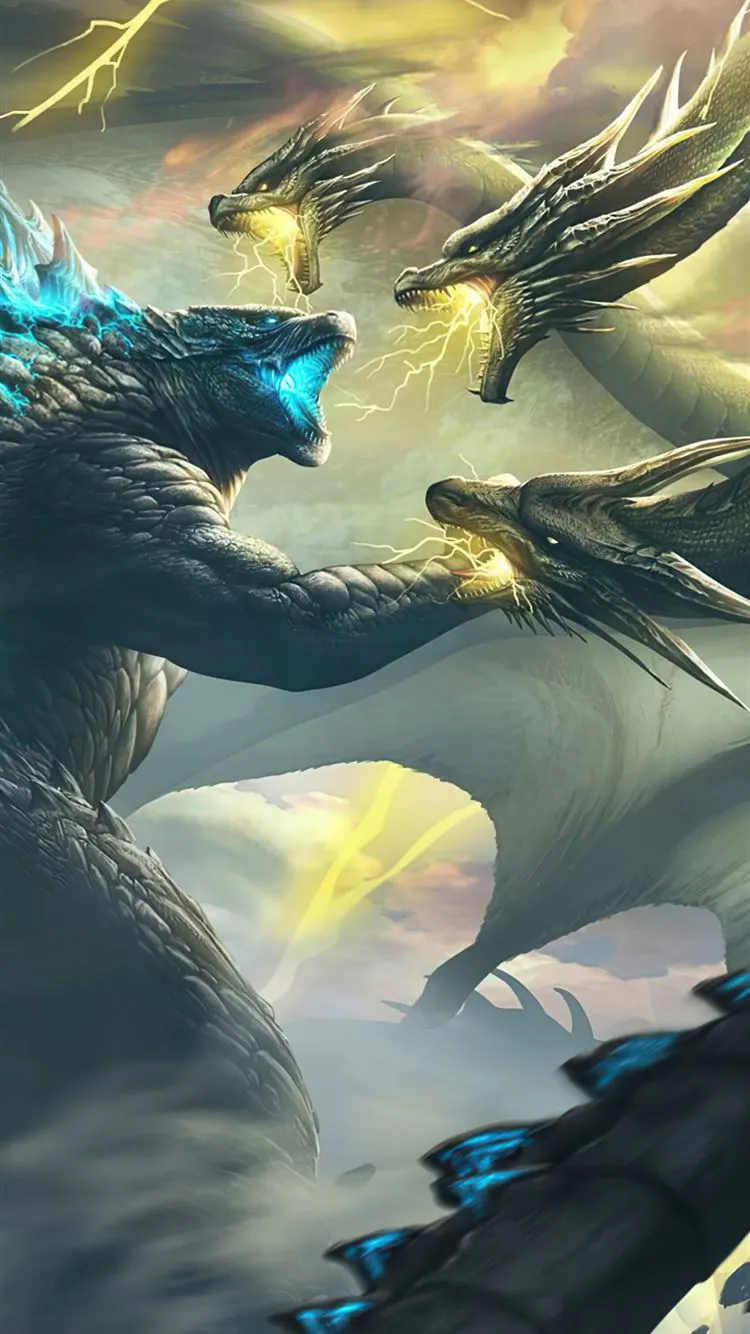 ghidorah godzilla king of the monsters 4k iPhone 8 Wallpaper Free Download