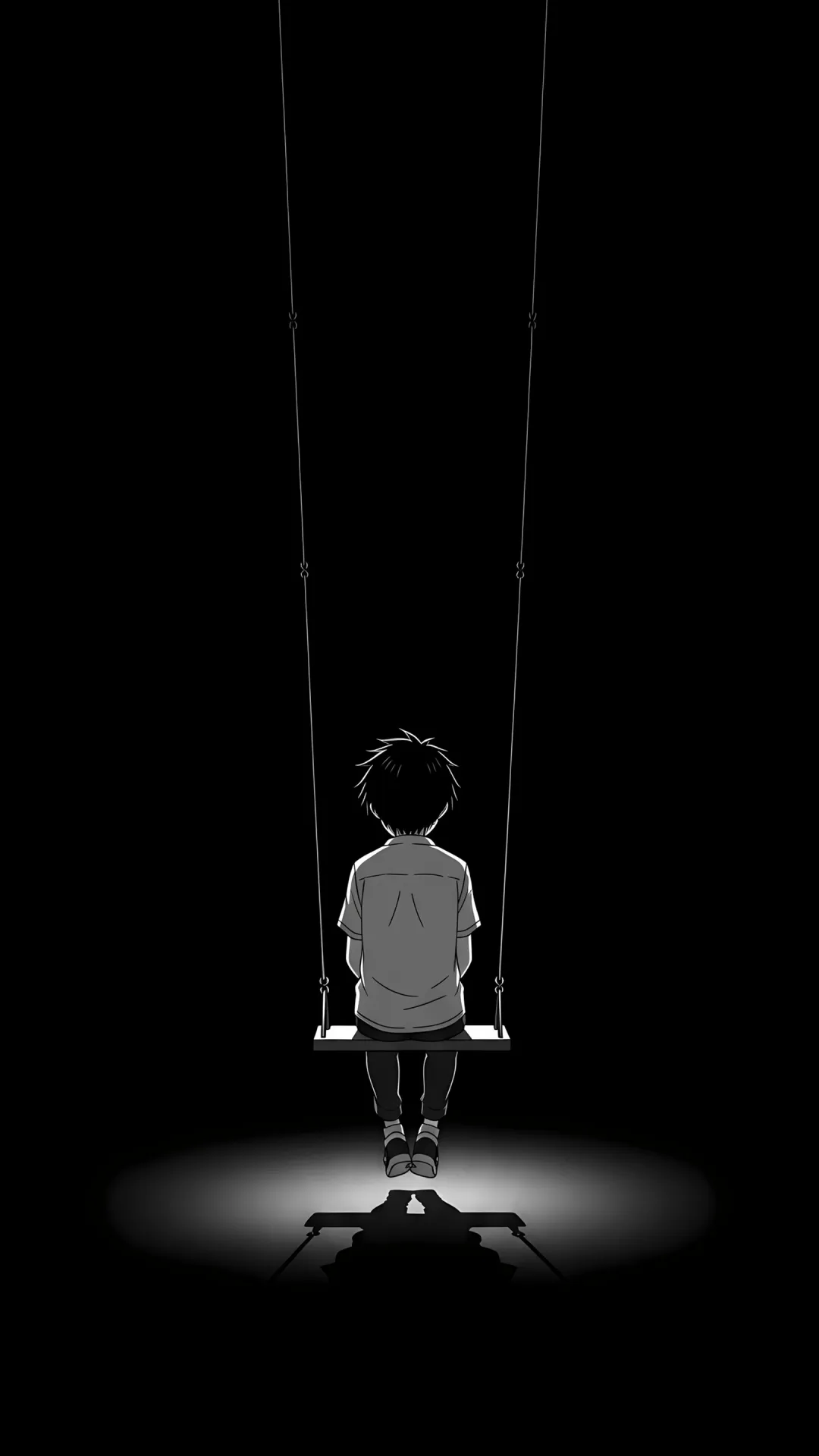Boy Wallpaper 4K, Alone, Swing, Minimalist