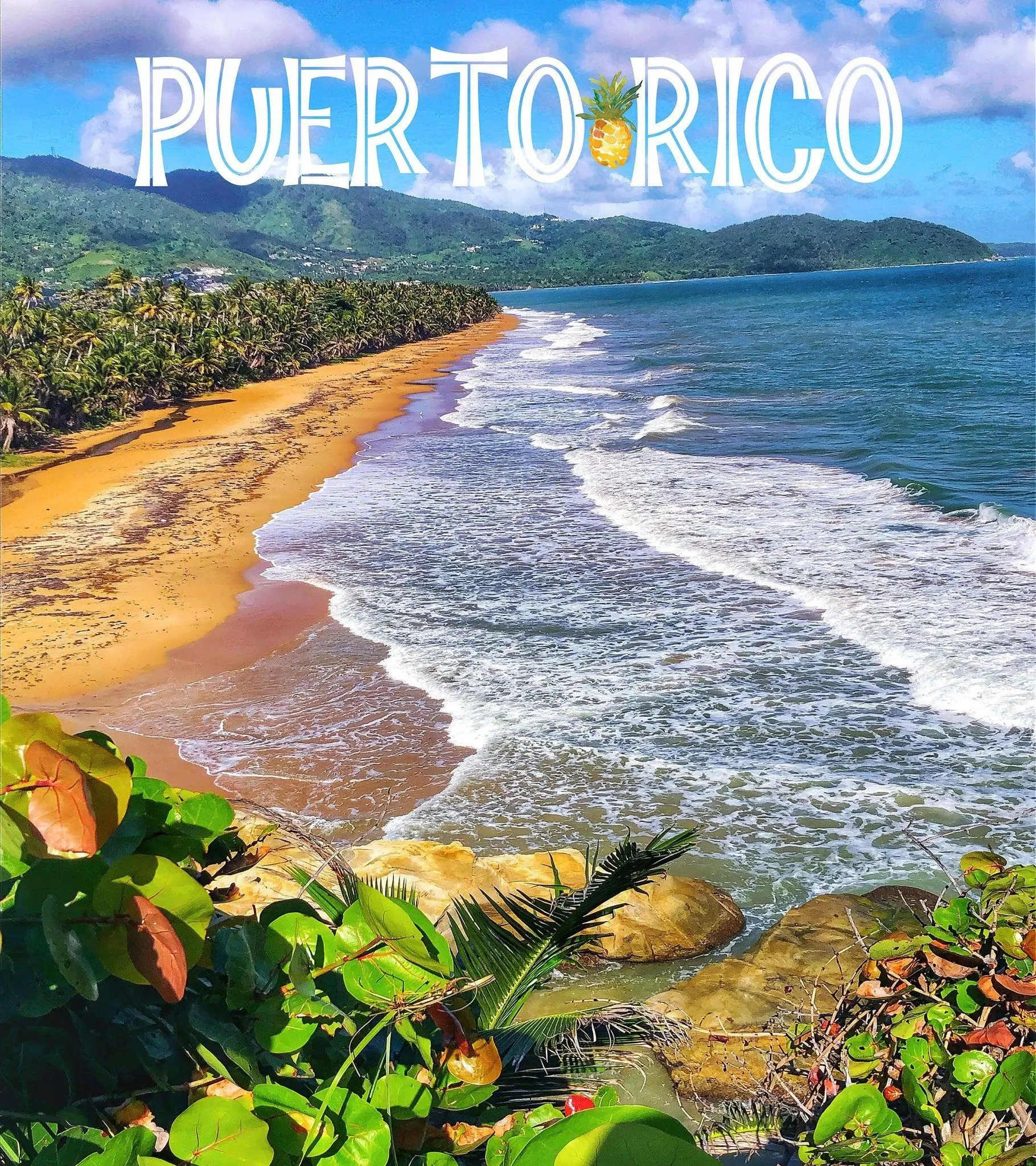 Puerto Rico Beach Wallpaper. Peel and Stick Wall Mural