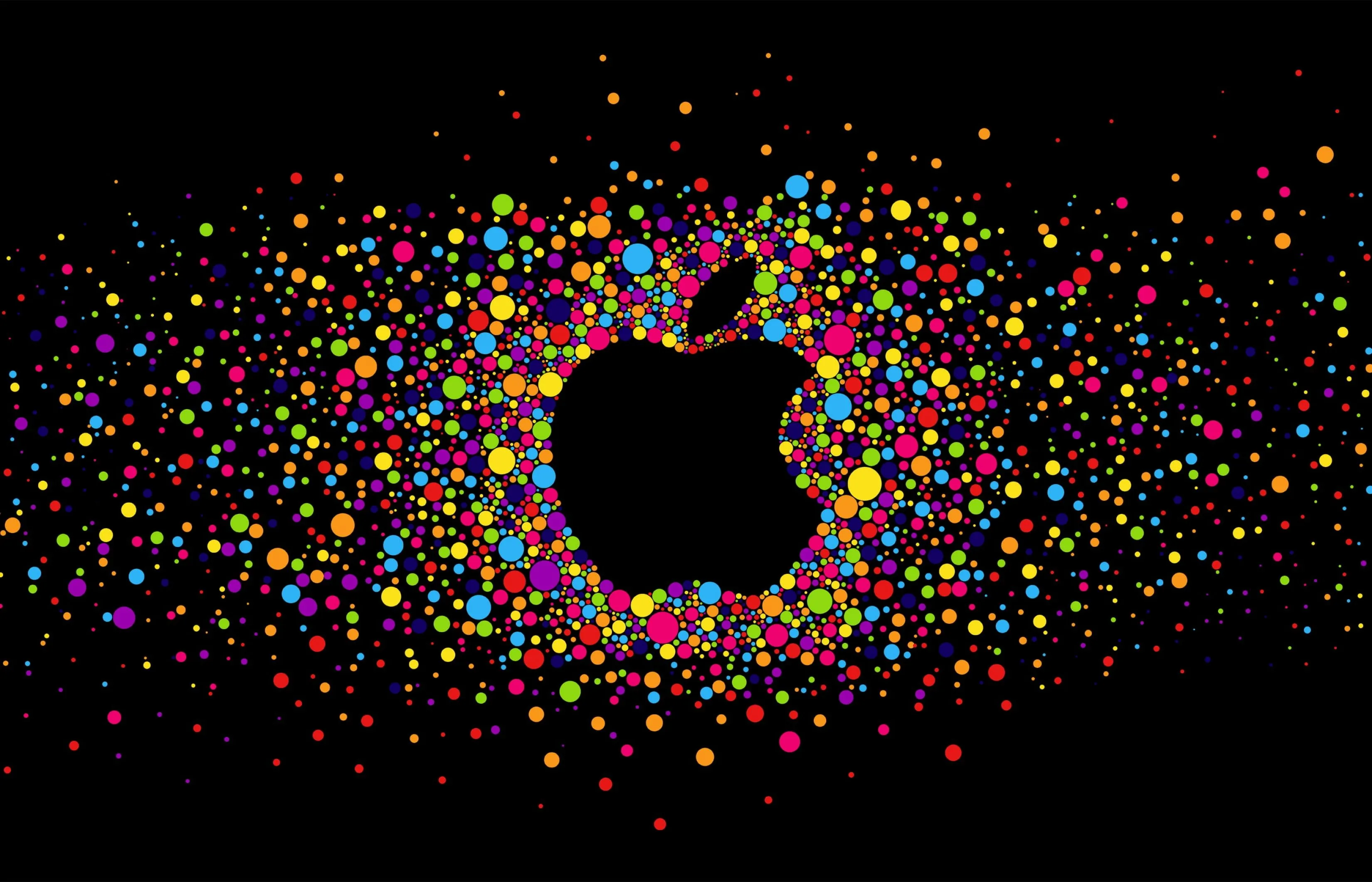 Apple Logo Bright Colorful Polka Dots Artwork