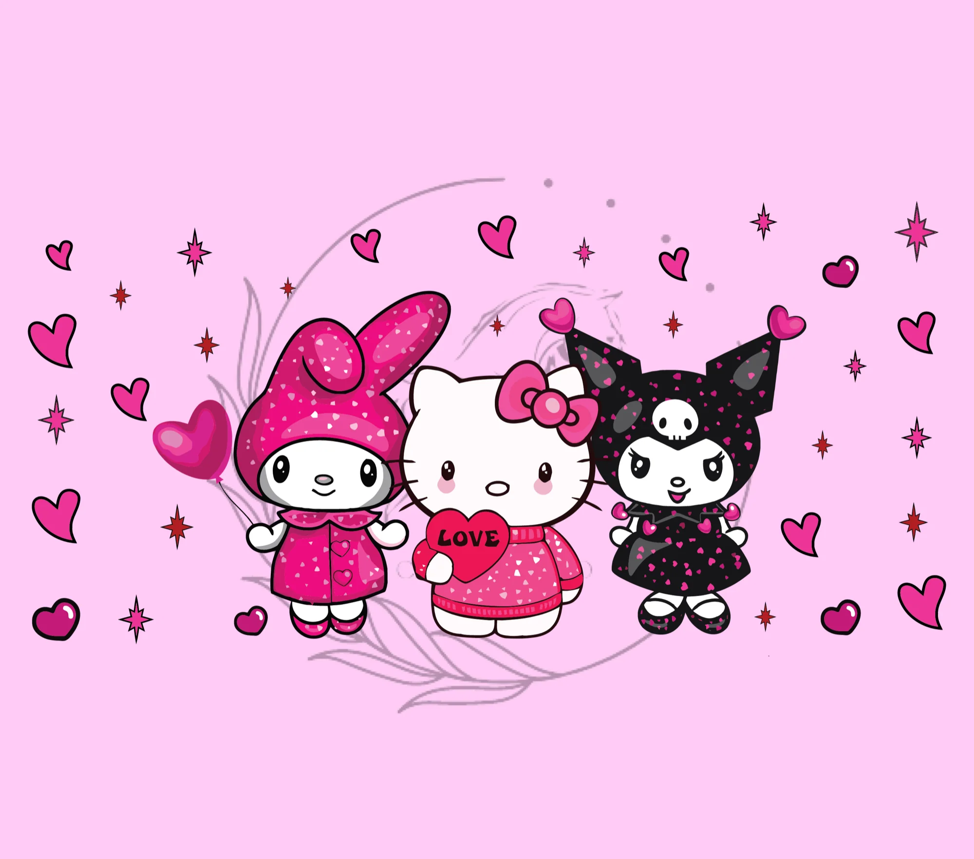 Valentines Day Hello Kitty Drawing Celebrate Valentine's Day With These Super Cute Hello Kitty And Friends Cards ️sa Hello Kitty Valentines Day Wallpaper