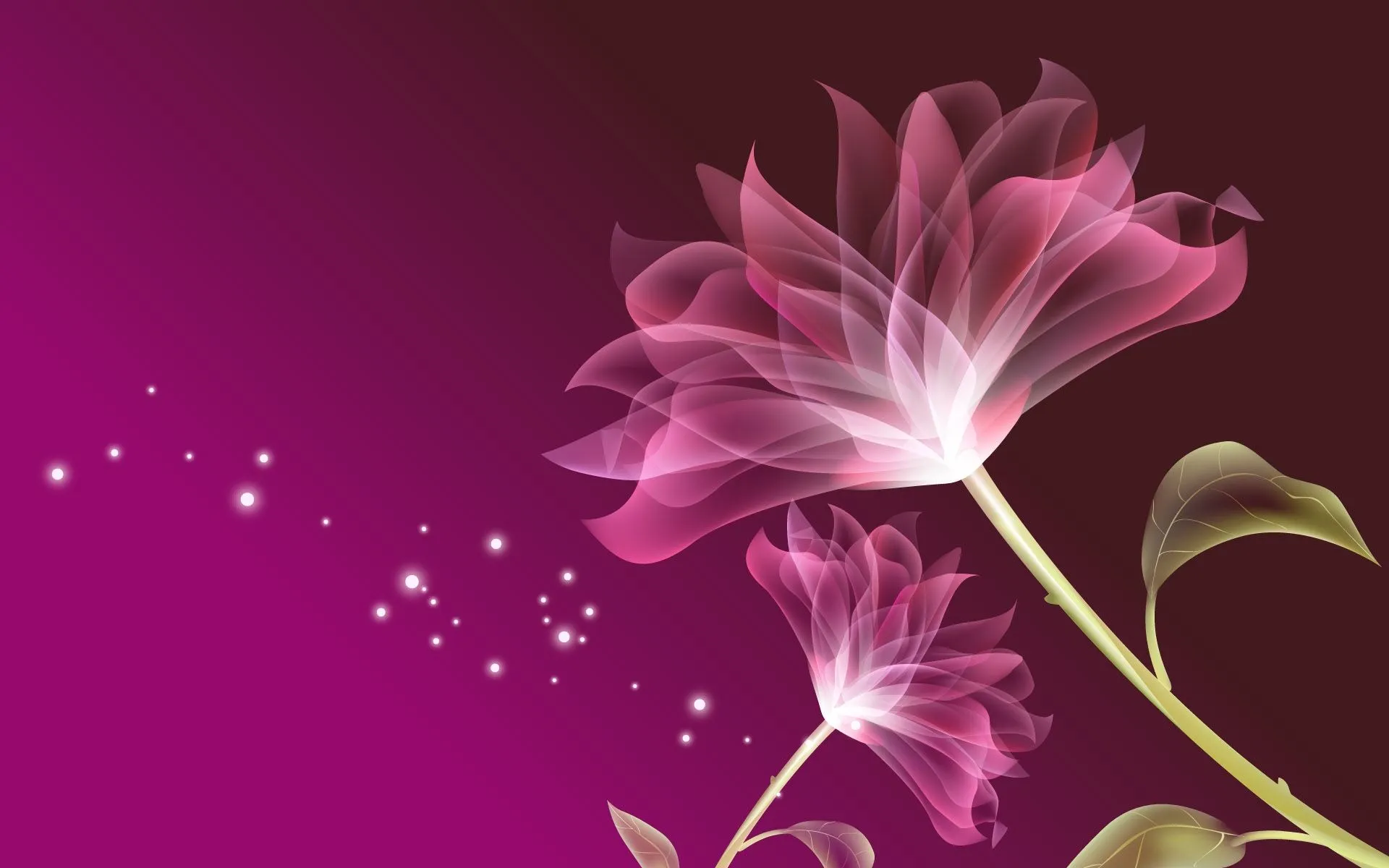 Wallpaper Purple Flower With Green Leaves, Background Free Image