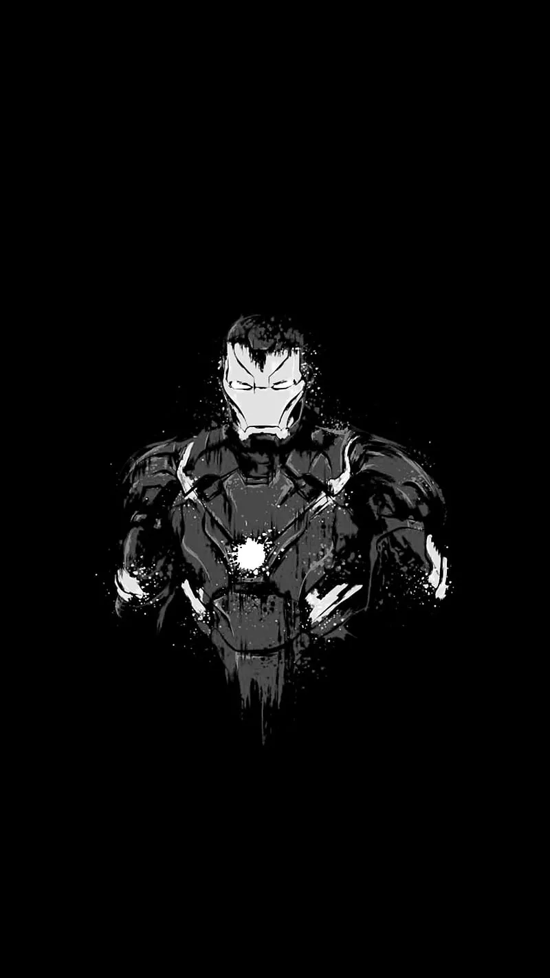 Iron man, greyscale, marvel, HD phone wallpaper
