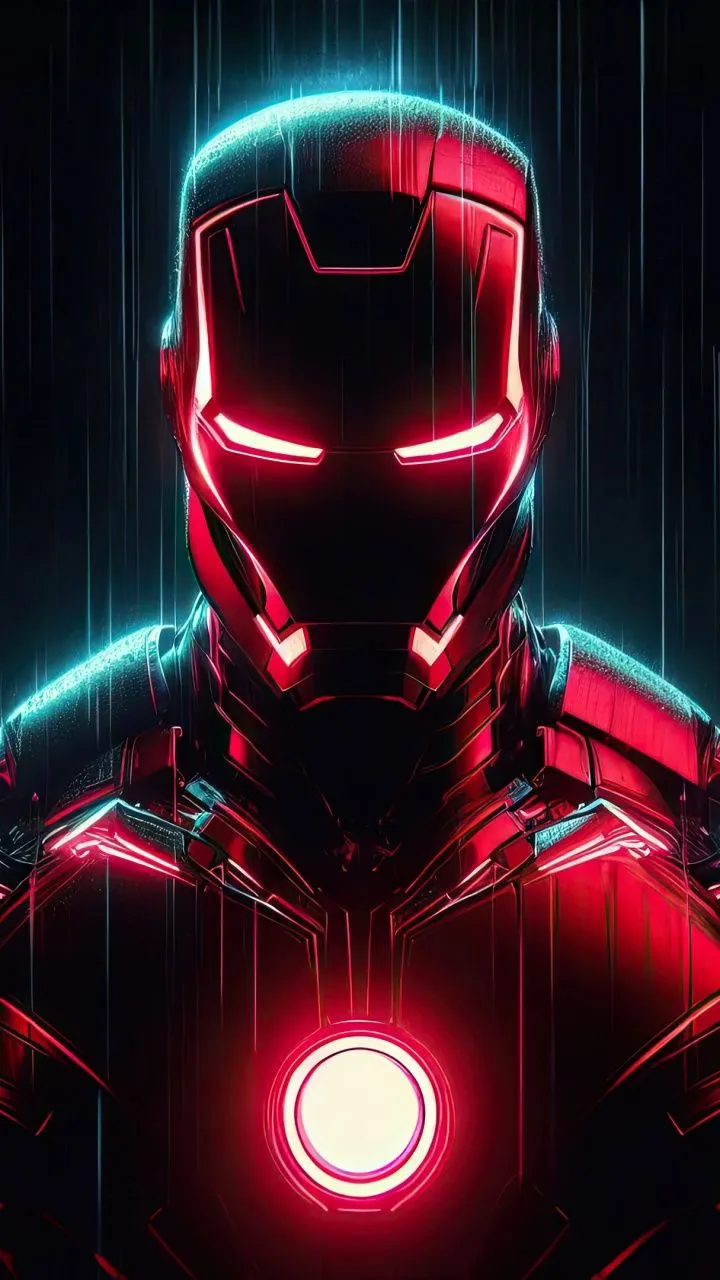 Neon Wallpaper 4K, Iron Man, AMOLED