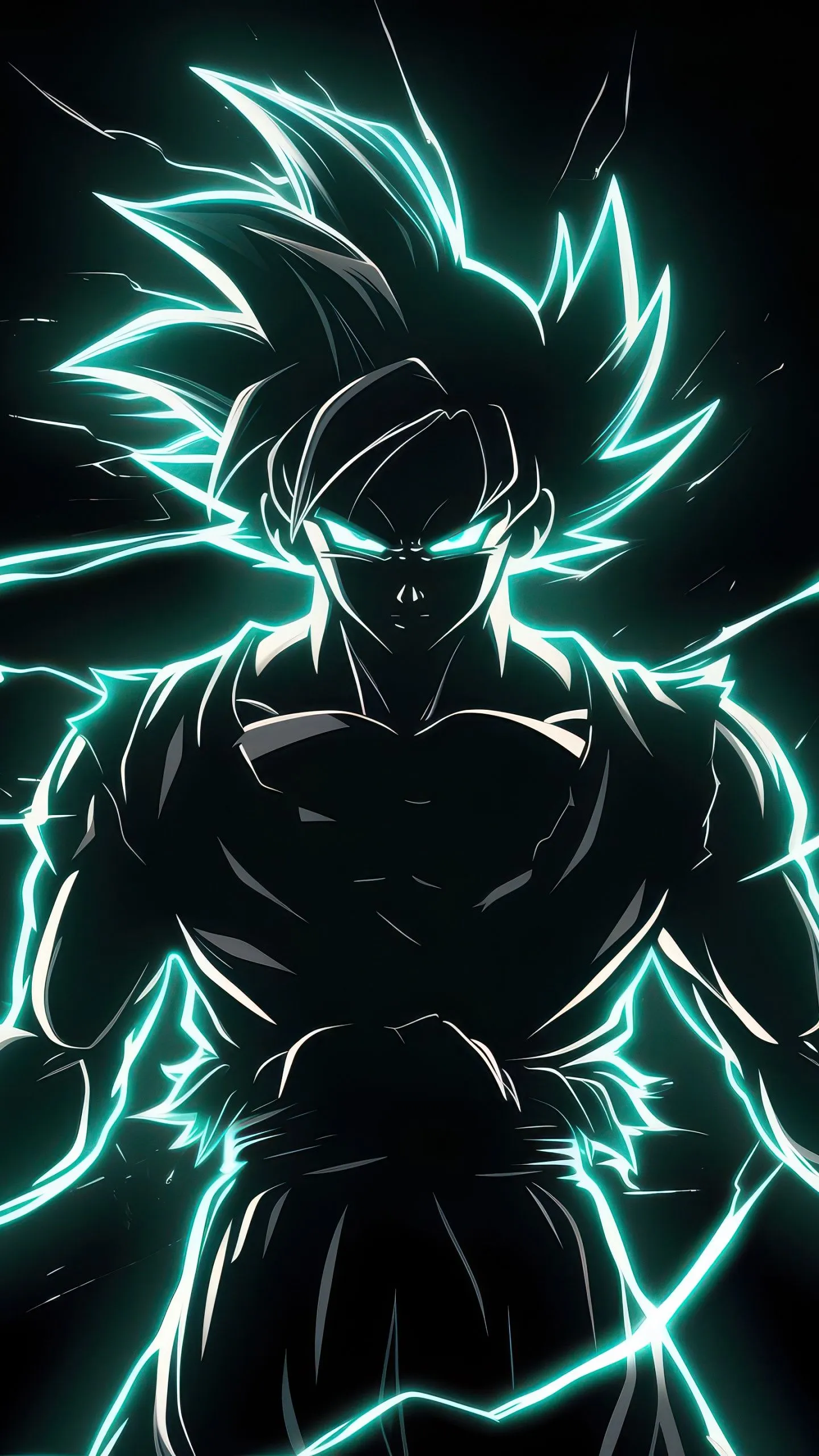 Ultra Instinct Goku Wallpaper 4K, Neon art, AMOLED, 5K, Dragon Ball