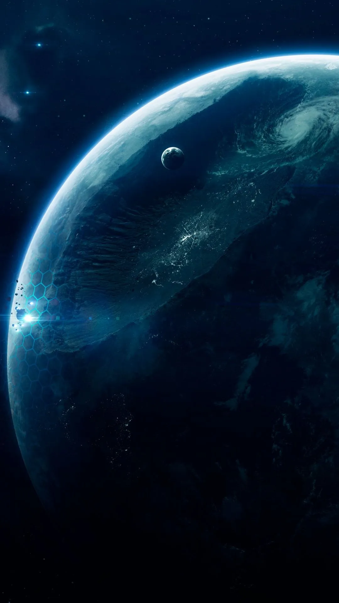 Deep space Wallpaper 4K, Planets, Crater, Universe