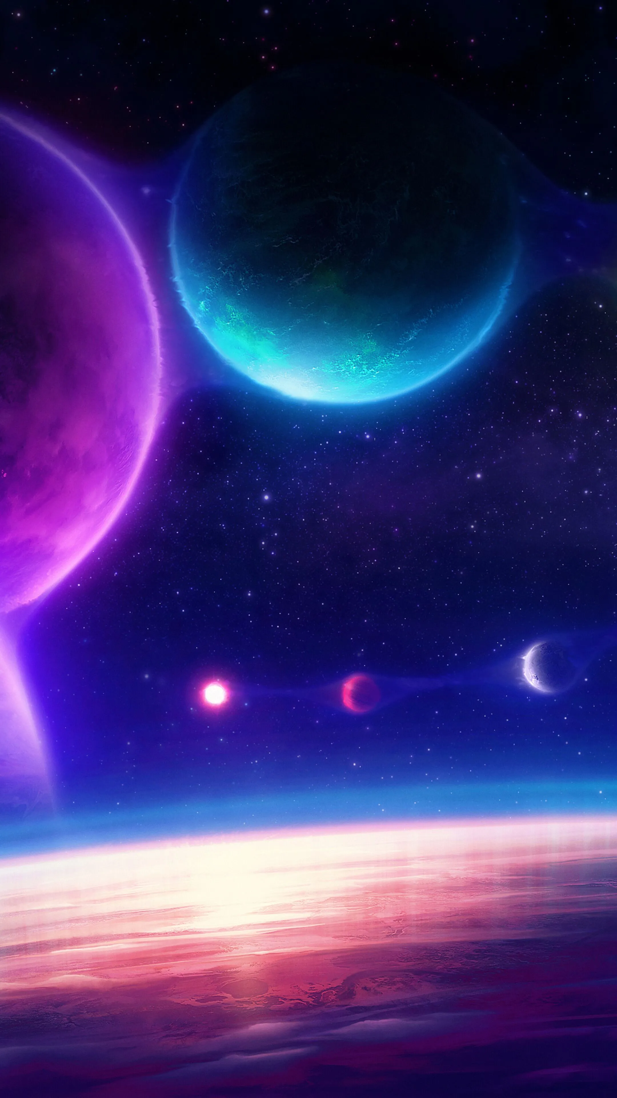 Colorful Planets In Deep Space 4K HD Phone Wallpaper