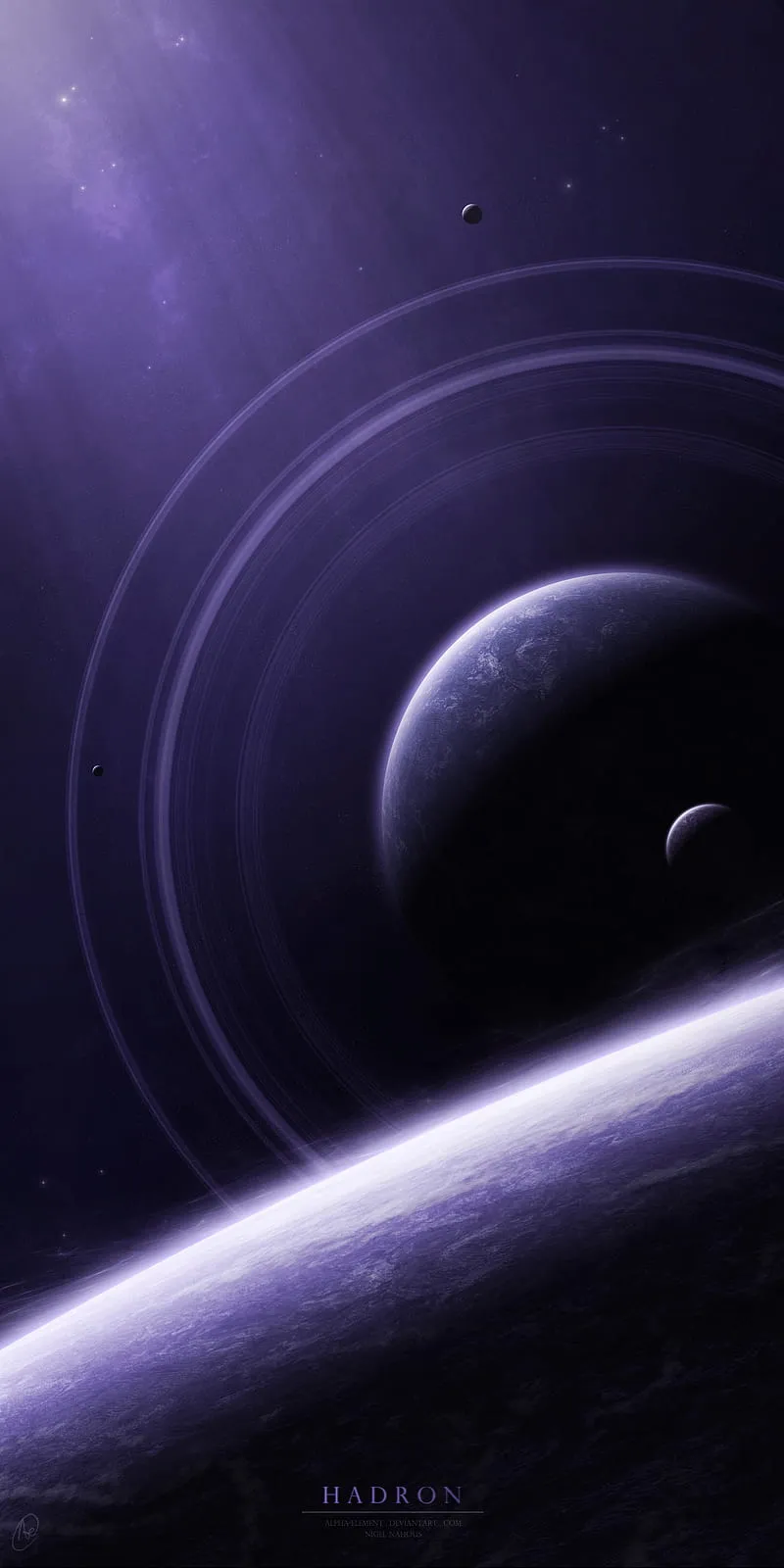 Planet, space, outer space, purple dark, HD phone wallpaper