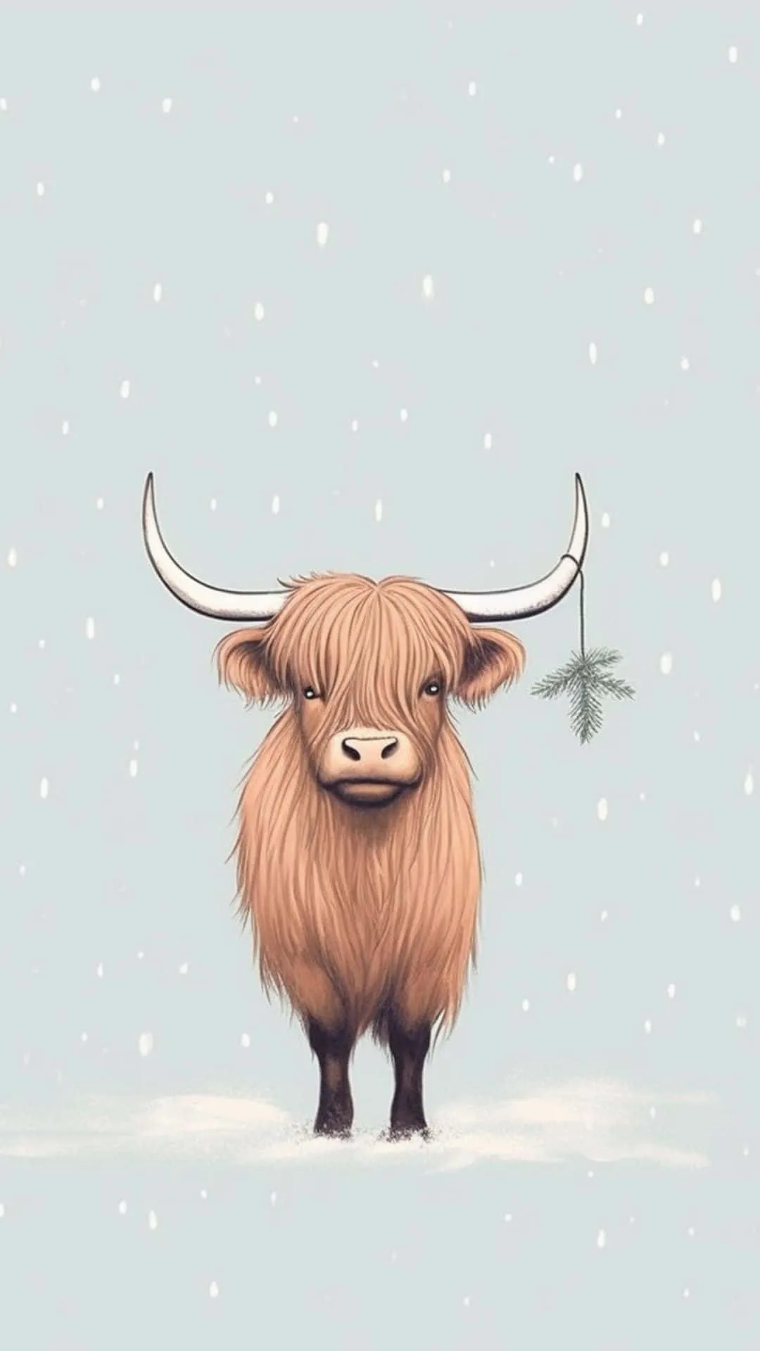 Highland Cow Aesthetic Wallpaper