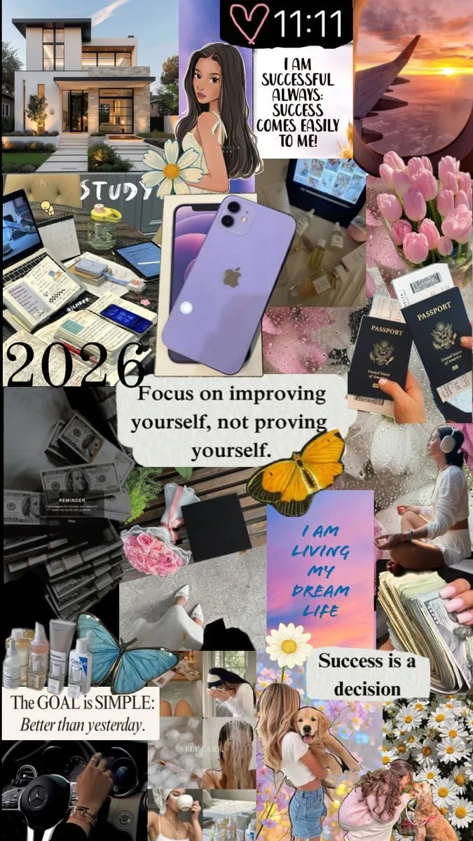 2026 vision board. girly things. esthatic. goals