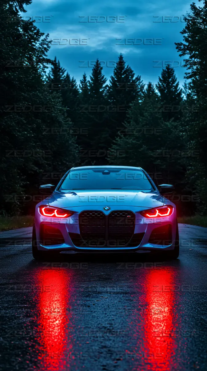 BMW Car Red Eyes Forest wallpaper