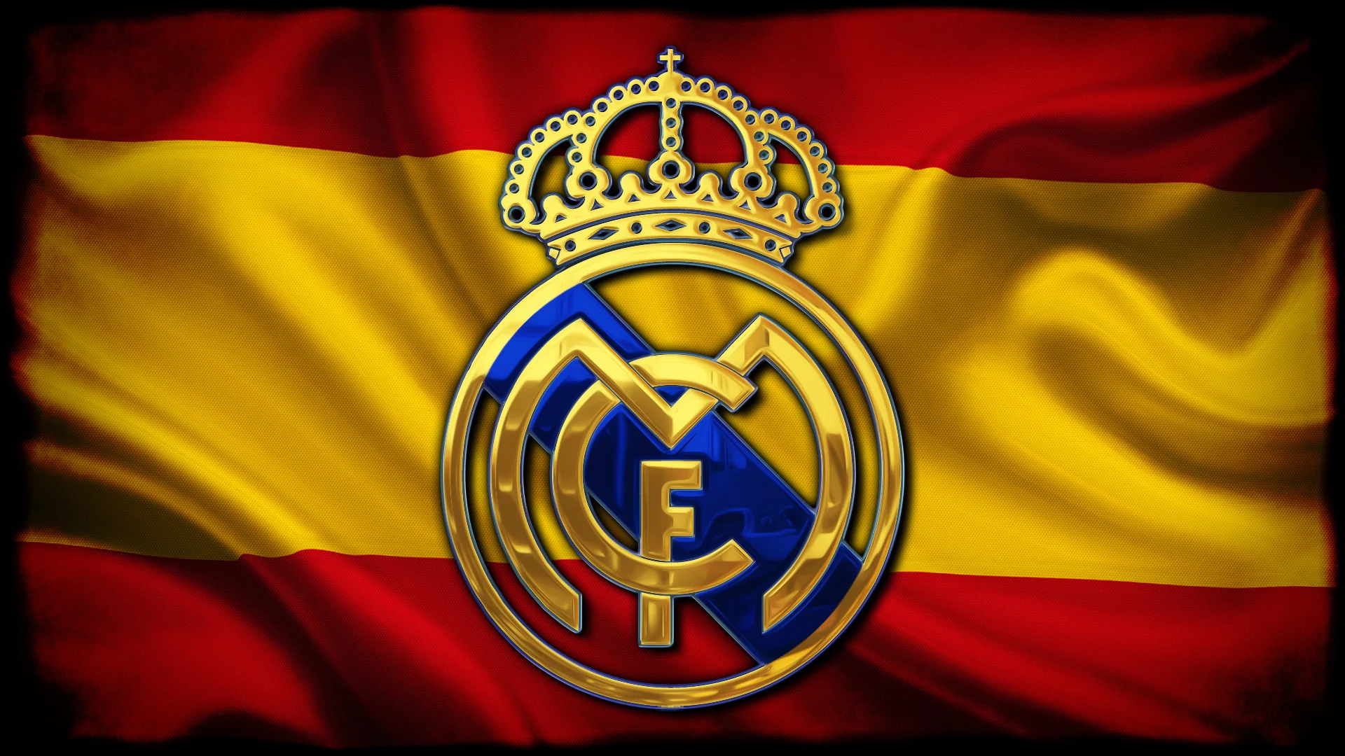 Real Madrid logo in Spain flag Wallpaper Full HD for Desktop