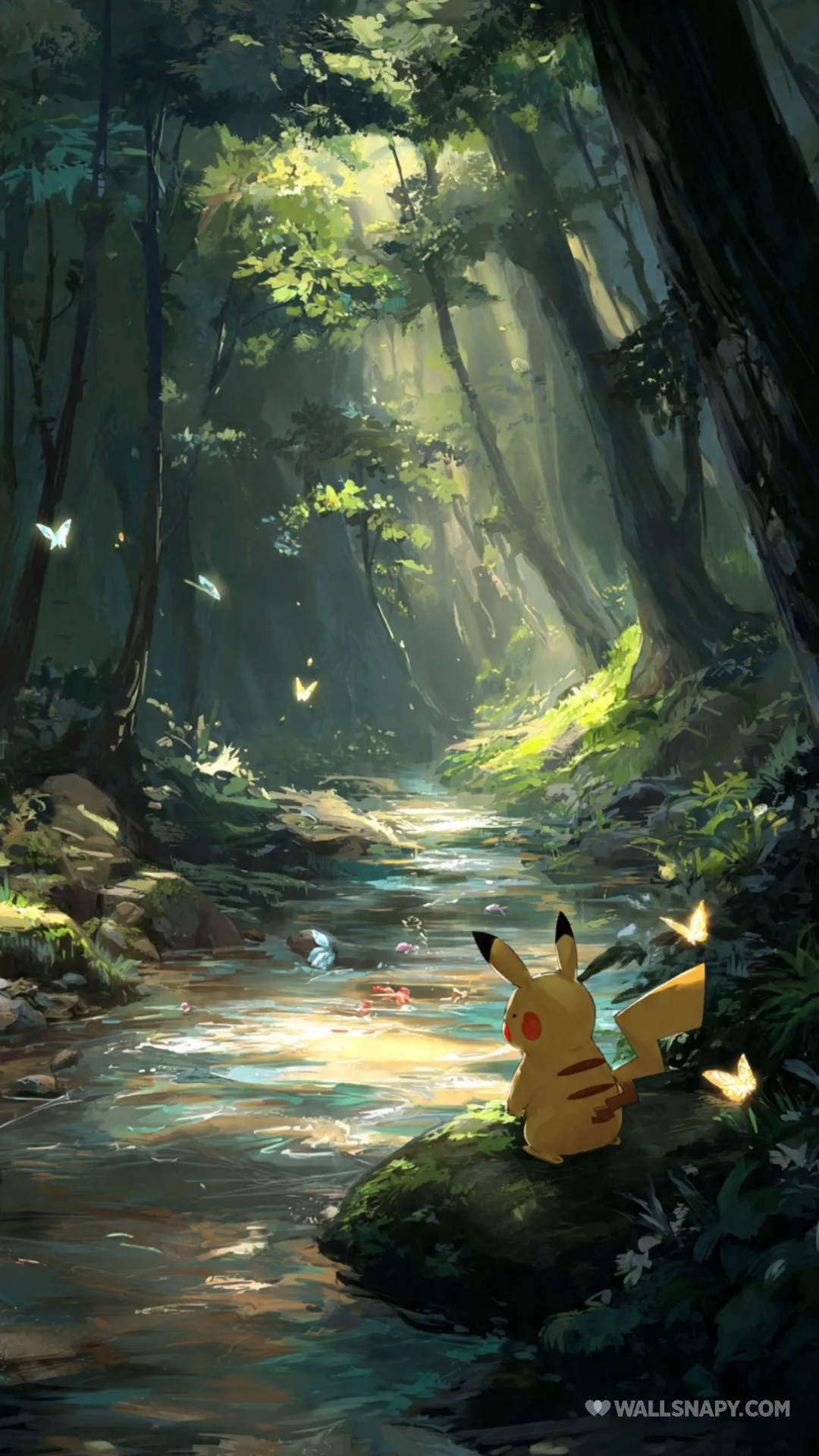 Pikachu by river anime nature mobile wallpaper hd