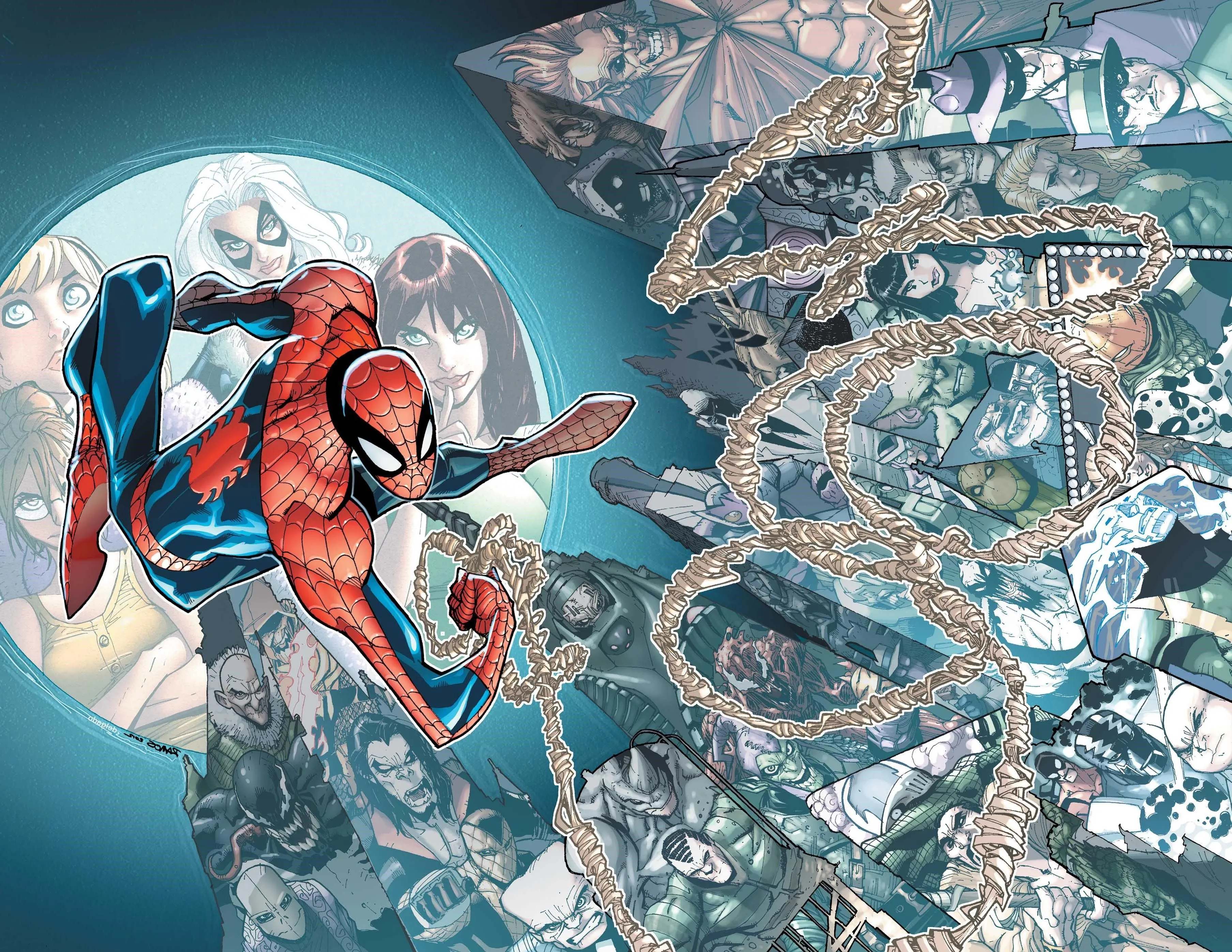 Spider Man And Villains Collage, HD Wallpaper
