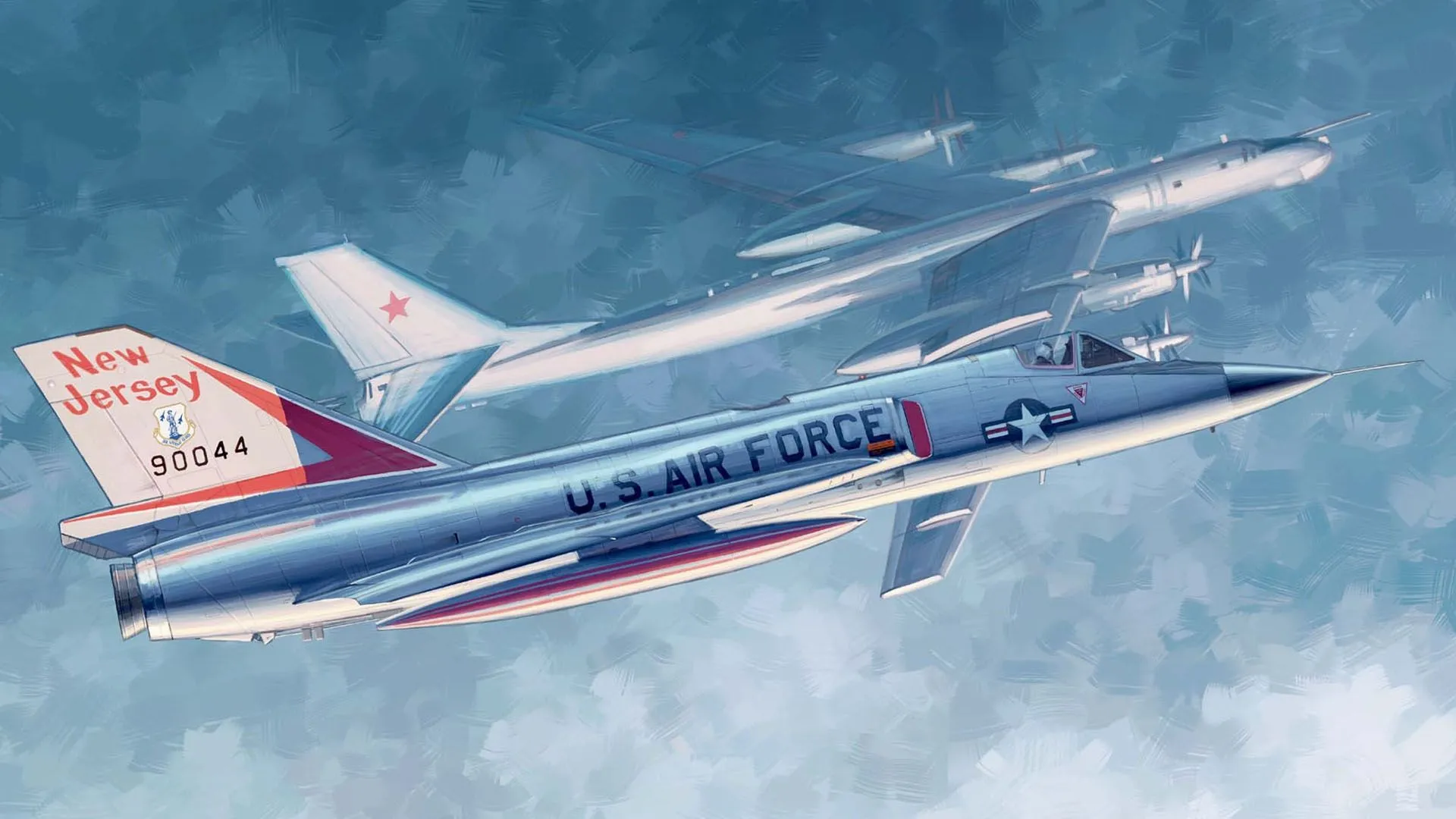 Wallpaper UNITED STATES AIR FORCE, Tu 95, American Single, F 106, Delta Dart, Convair, A Single Engine Supersonic Fighter Interceptor, With Delta Wing For Mobile And Desktop, Section авиация, Resolution 1920x1080