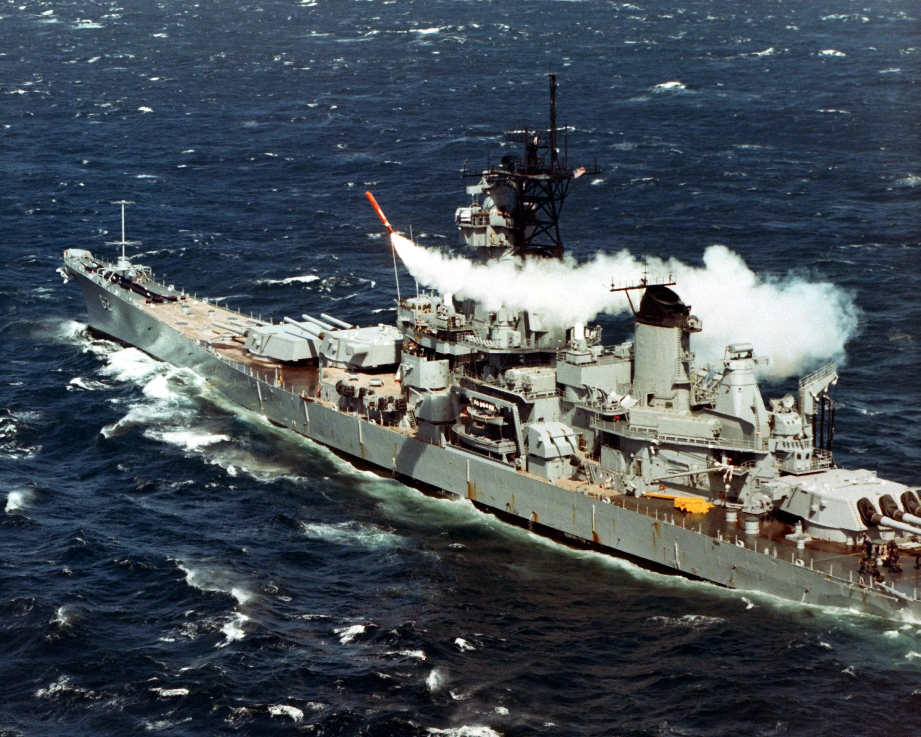 USS New Jersey (BB 62) HD Wallpaper: Iowa Class Battleship In Action
