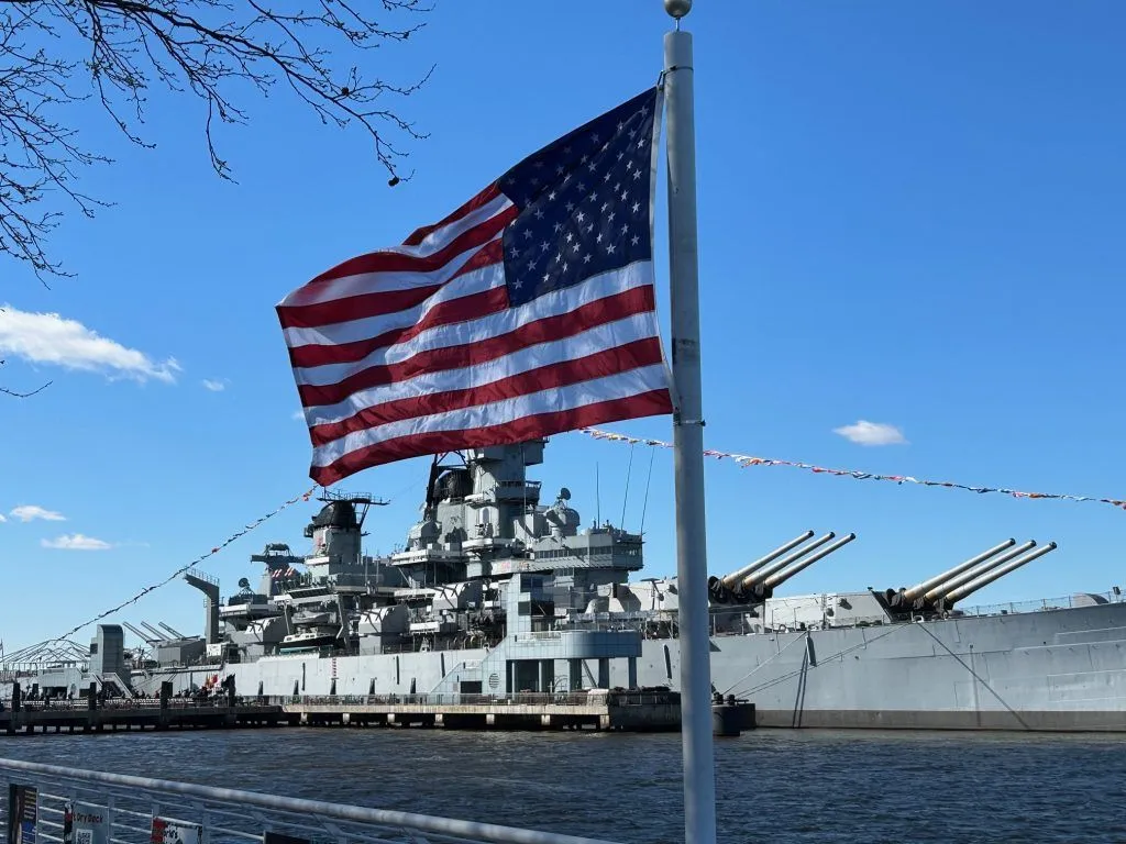 Battleship New Jersey is sent to dry dock with flourish and fanfare