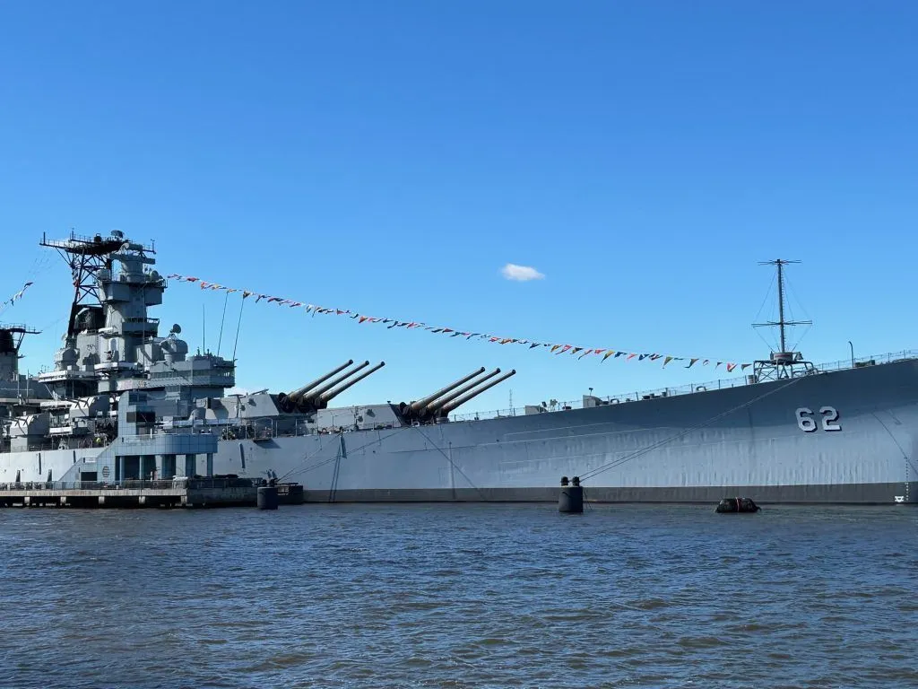 Battleship New Jersey is sent to dry dock with flourish and fanfare