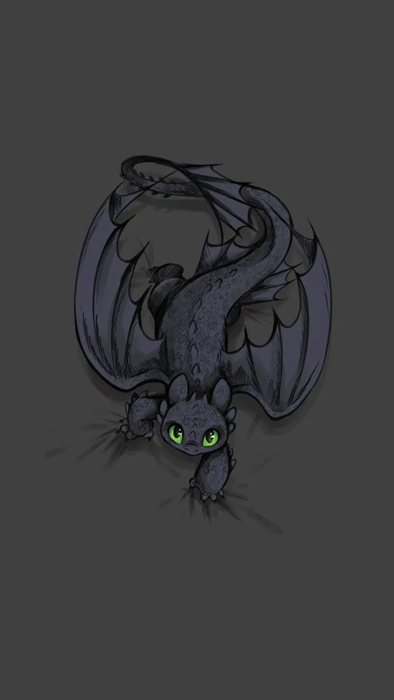 Toothless Crawling, cute, black, nightfury, dreamworks, httyd, howtotrainyourdragon, HD phone wallpaper