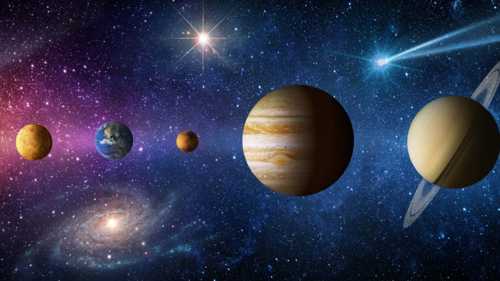 Download Solar System On Starry Space Picture